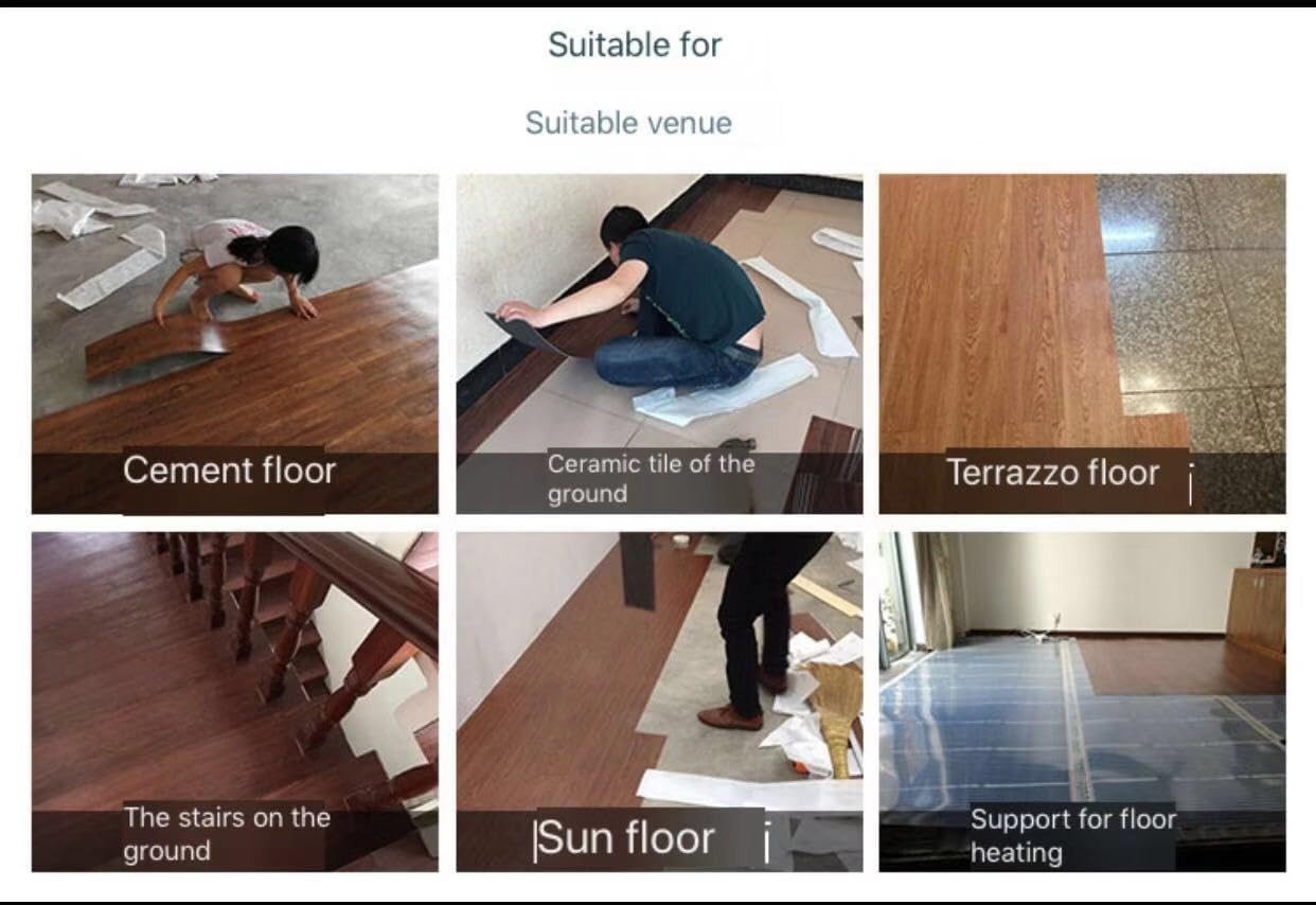 Vinyl Peel and Stick Floor Tile, Self-Adhesive Wood Plank, 10-Pack 15 Square …