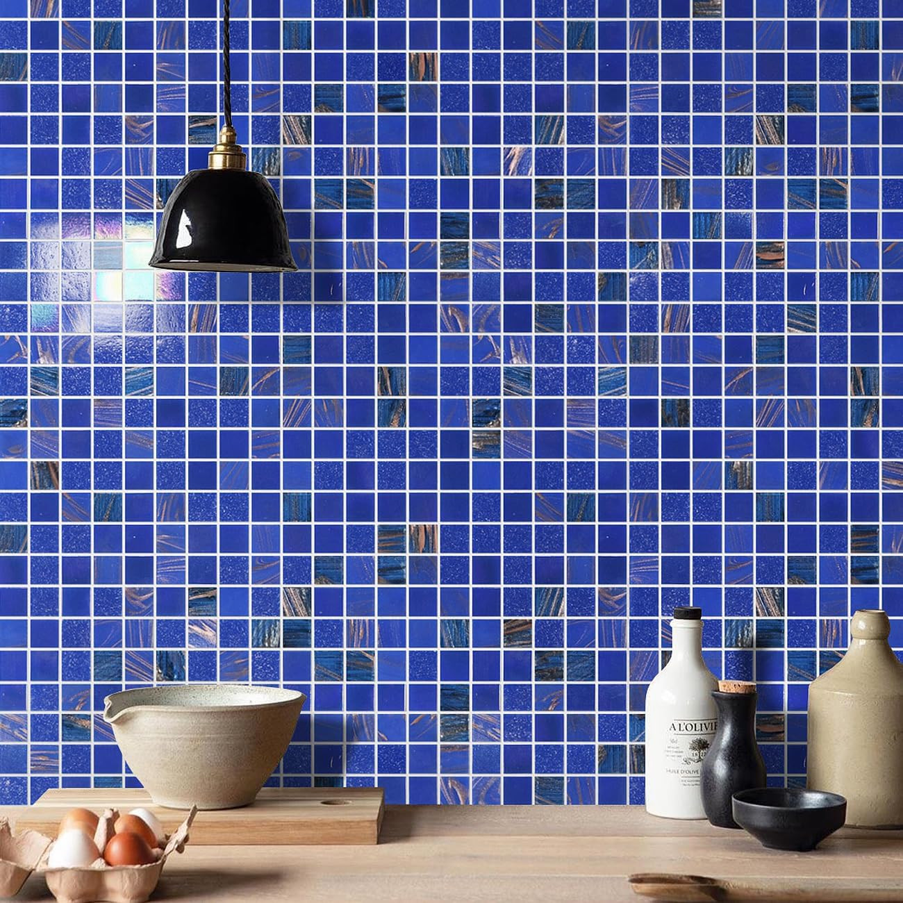 Iridescent Dark Blue Pool & Wall Tile – 11.5 Sqft, 10 Pcs