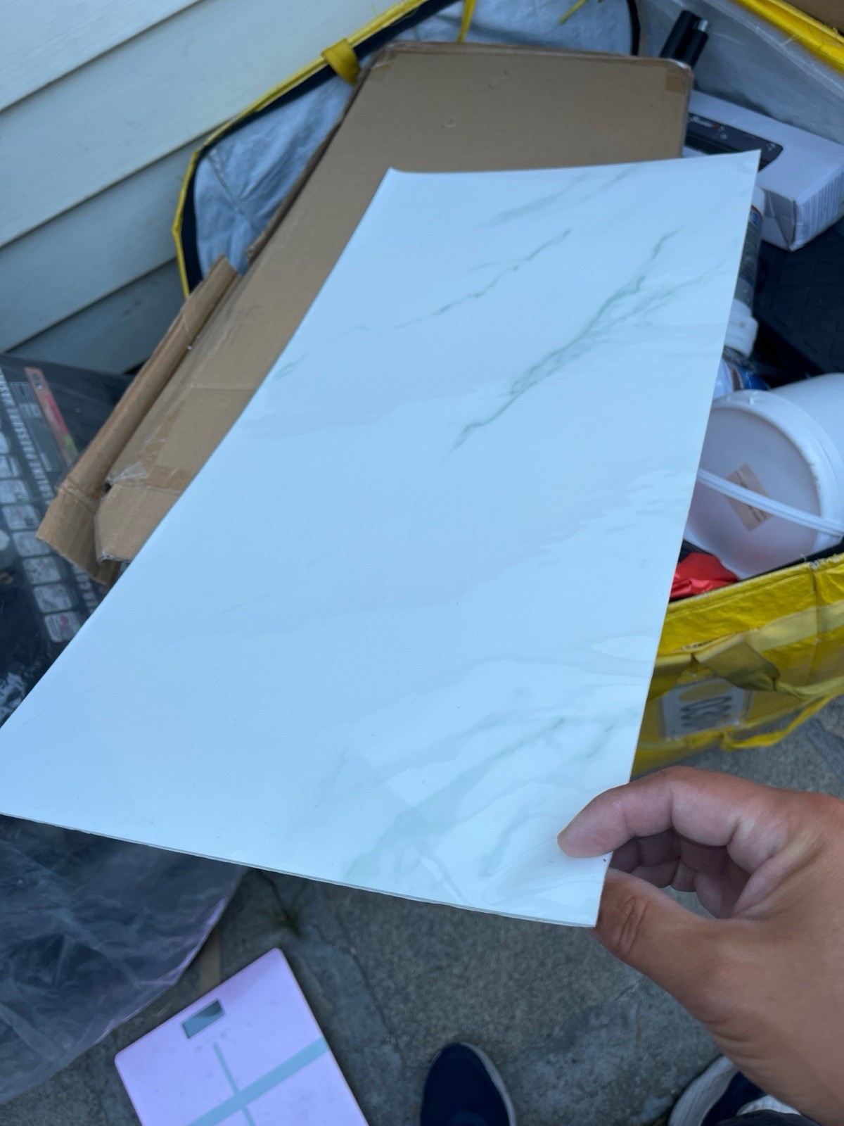 Carrara Marble-Look Porcelain Floor & Wall Tile 12×24 White/Gray Matte