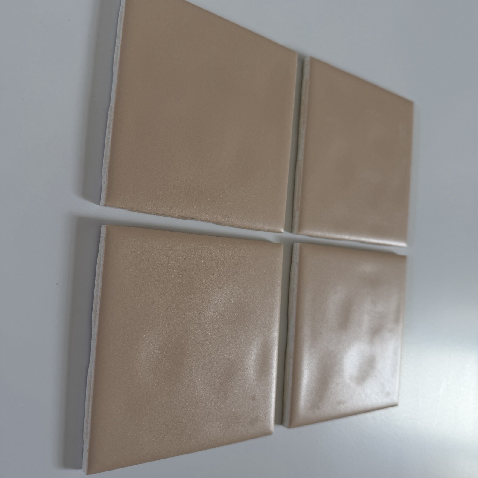VTG 4 Pieces Peach Bluff: 4-1/4″ Bumpy Matte Ceramic Tile by Monarch Co. READ