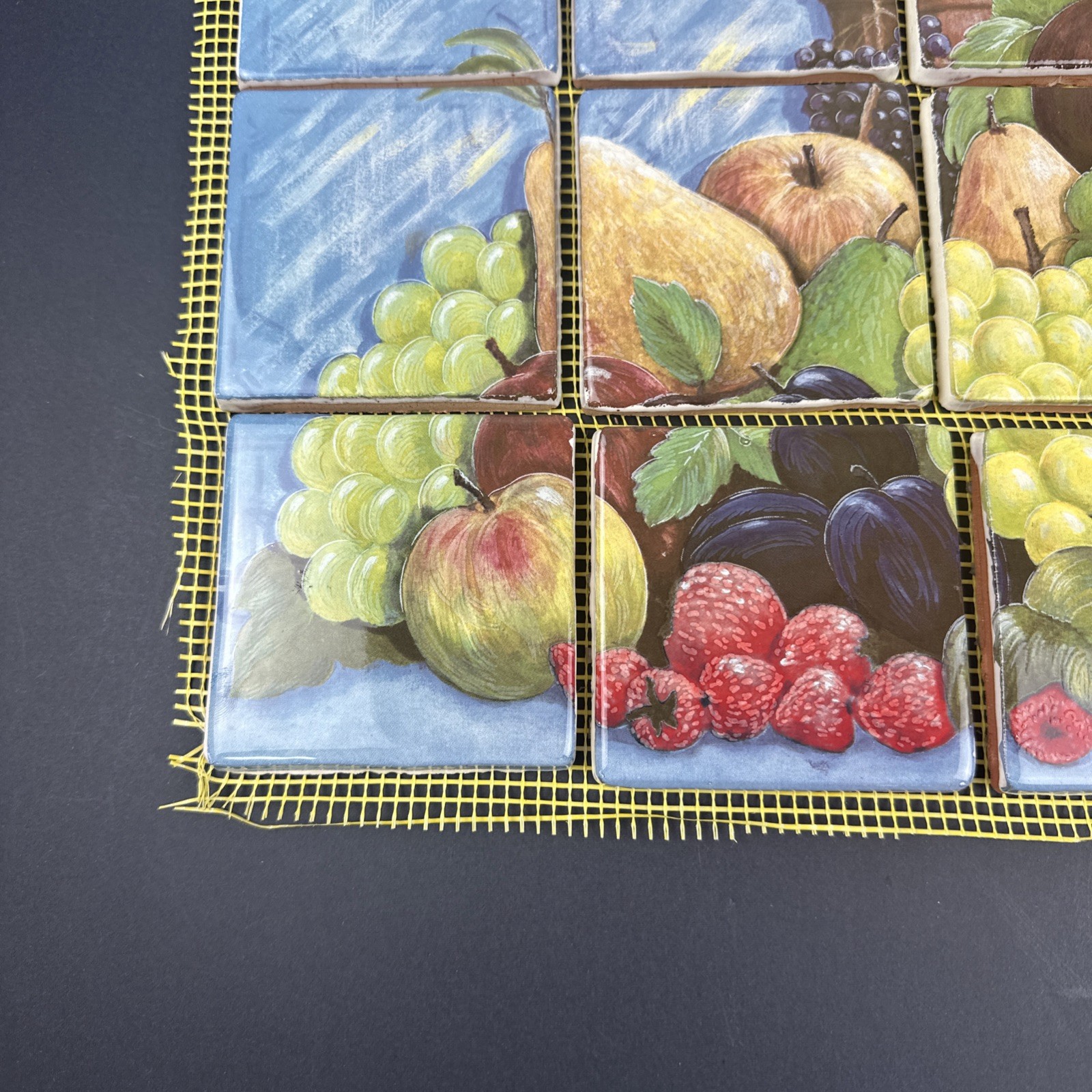 16″x20″ 20pc 3.75″ Ceramic Clay Tile Mosaic Mural Fruit Floral Backsplash