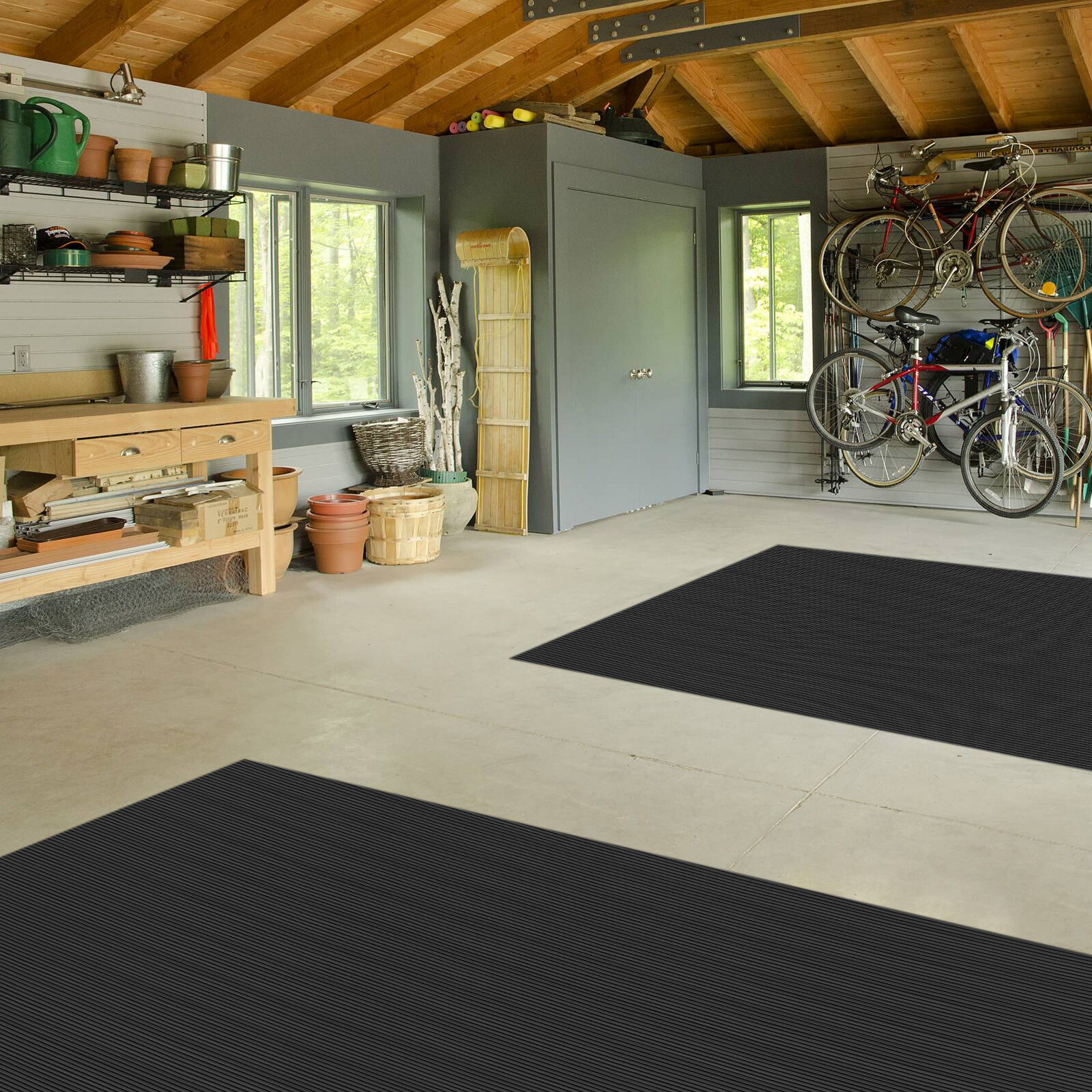 1/8″ Thick Rubber Floor Mat Heavy Duty Garage Floor Protector Mat for Warehouse