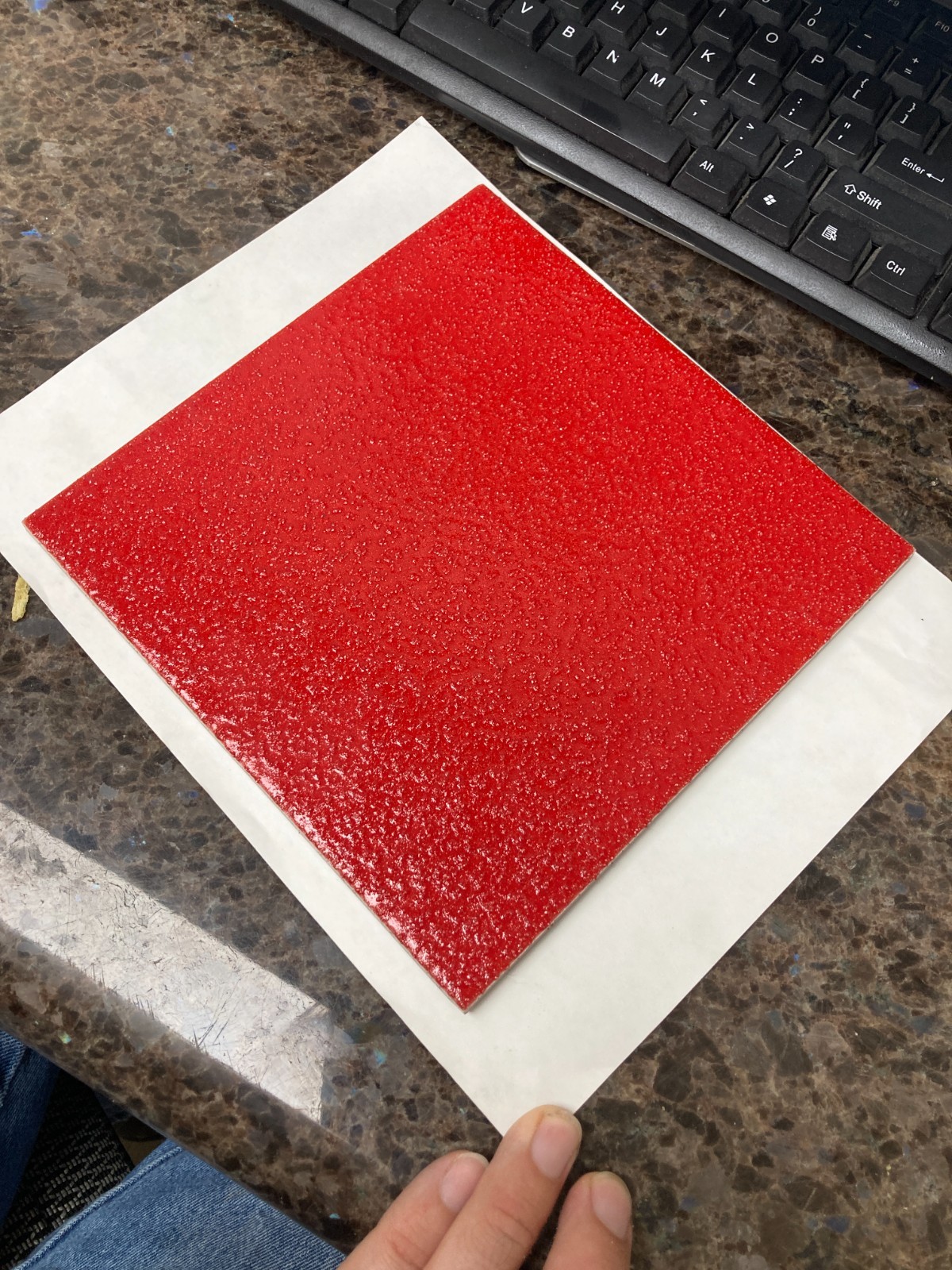 8×8 Tile Slip Resistant Cherry Red Mosaic Wall Remodel Ceramic C#286-103 Sample