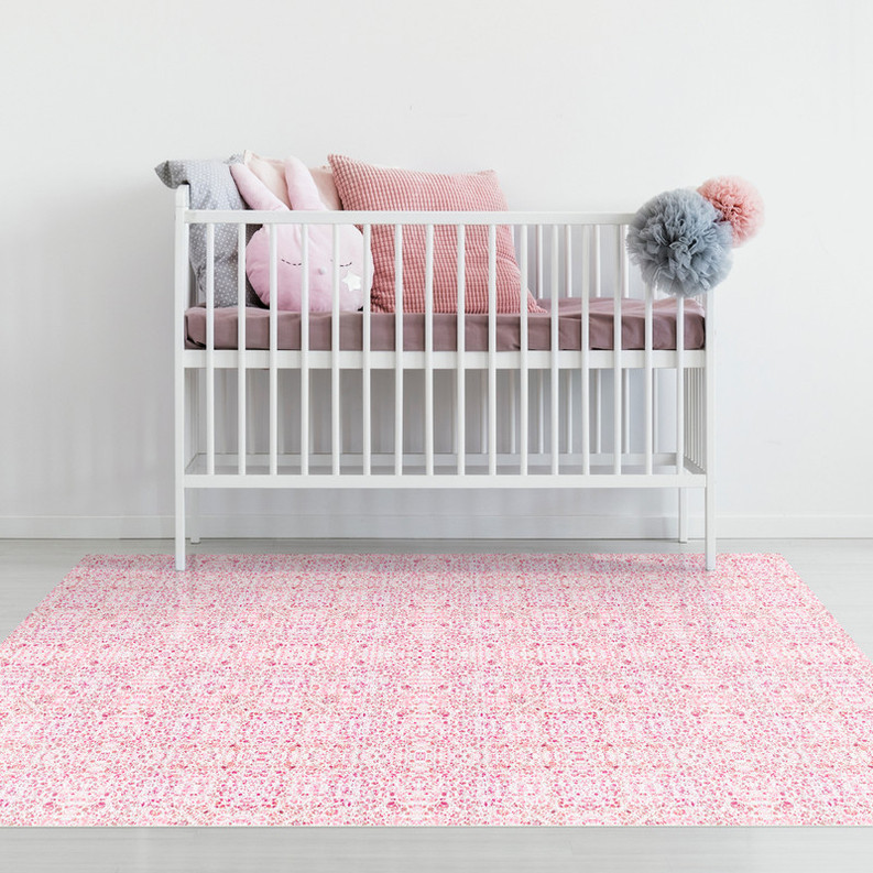 Poppies’ Floral Non-Slip Indoor/Outdoor Rug Purple 30″ x 96″