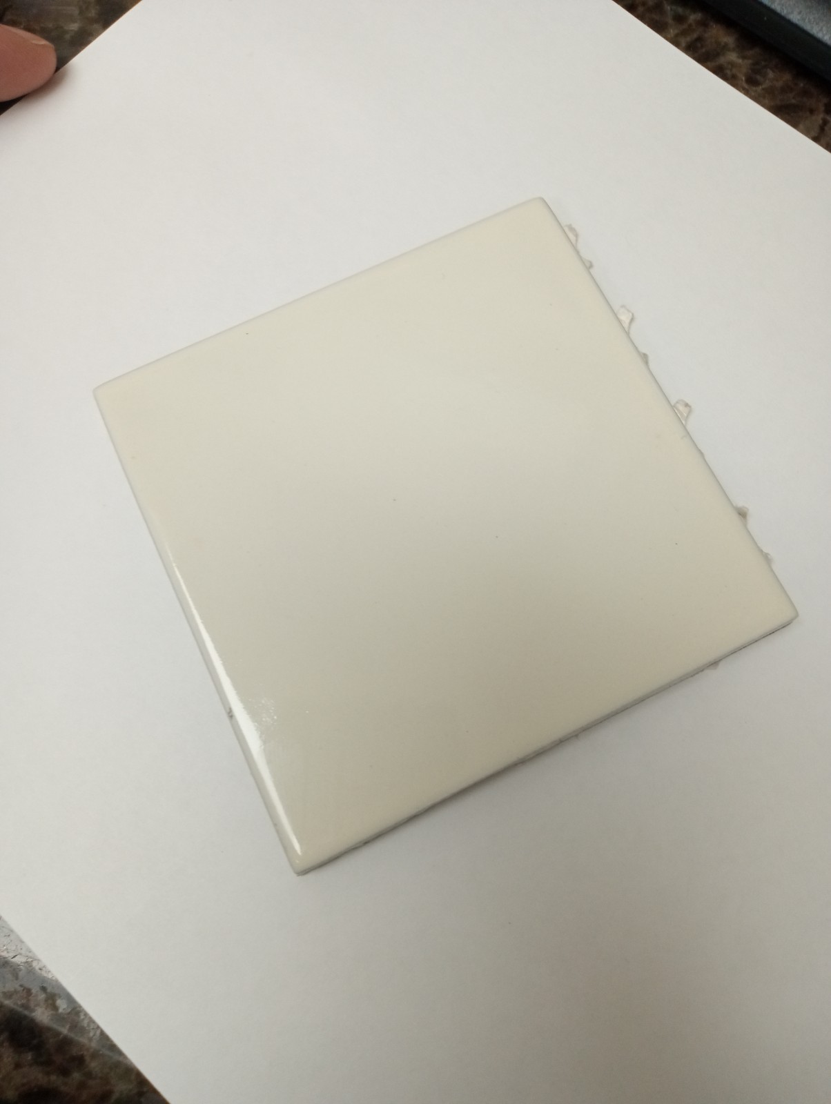 4×4 Tile Glossy Soft White Square Wall Remodel Ceramic C#512-644 Sample