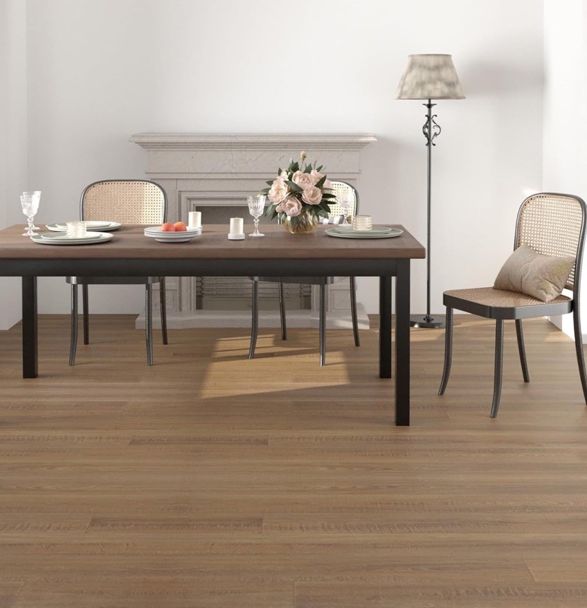 Freshtour Vinyl (PET) Flooring Roll 107.6 Sq.ft (39.3″ x 393.7″) Natural Oak
