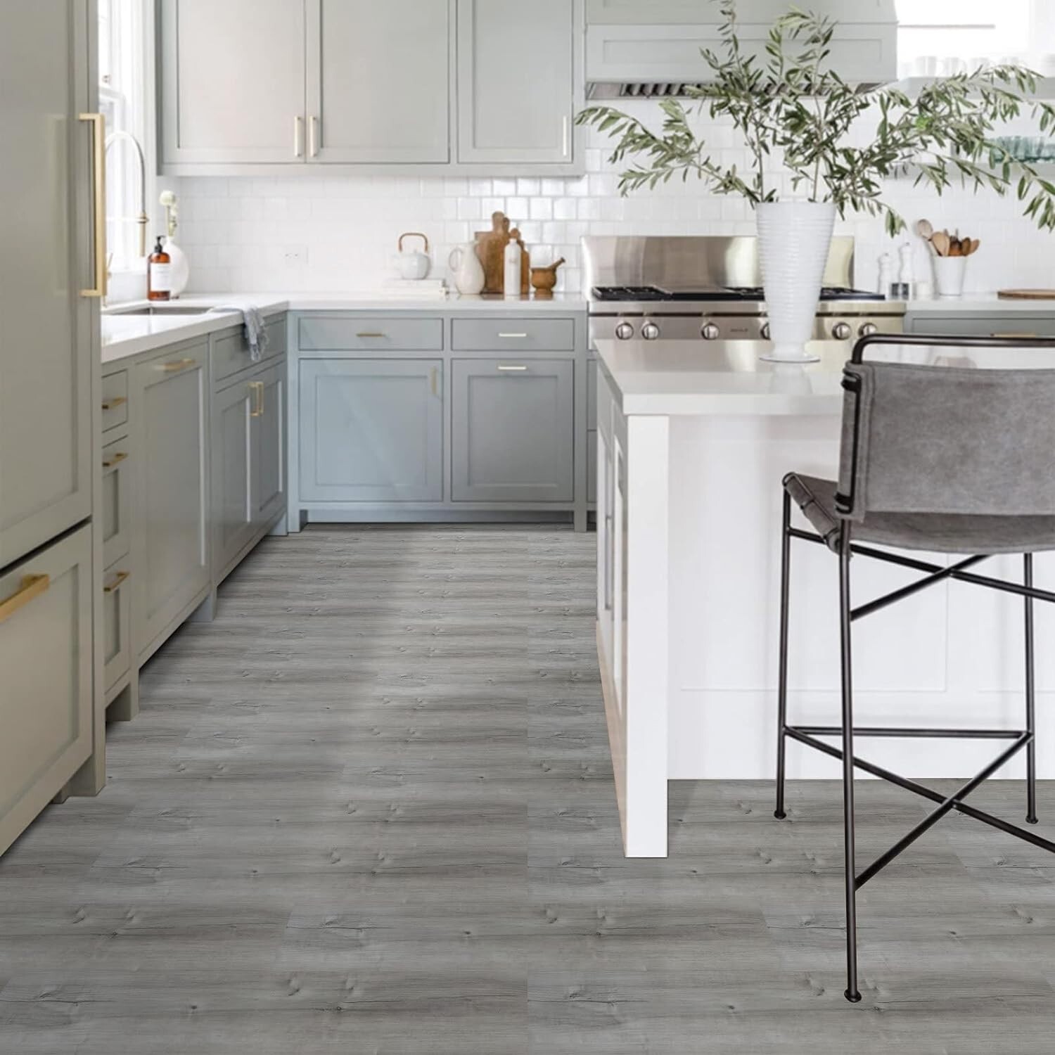 Versatile Peel and Stick Flooring – 60 Sq.Ft in Elegant Grey Wood Design