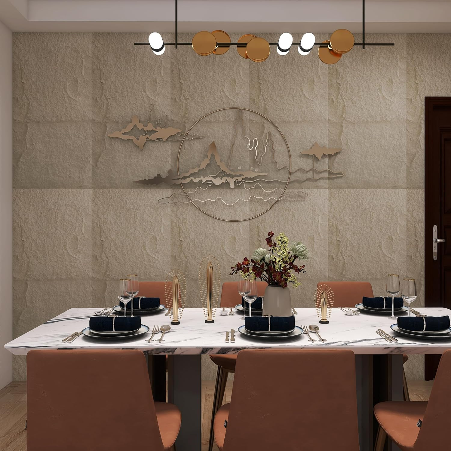 3D Faux Stone Wall Panels – 4-Pack Waterproof Lightweight Interior Decor