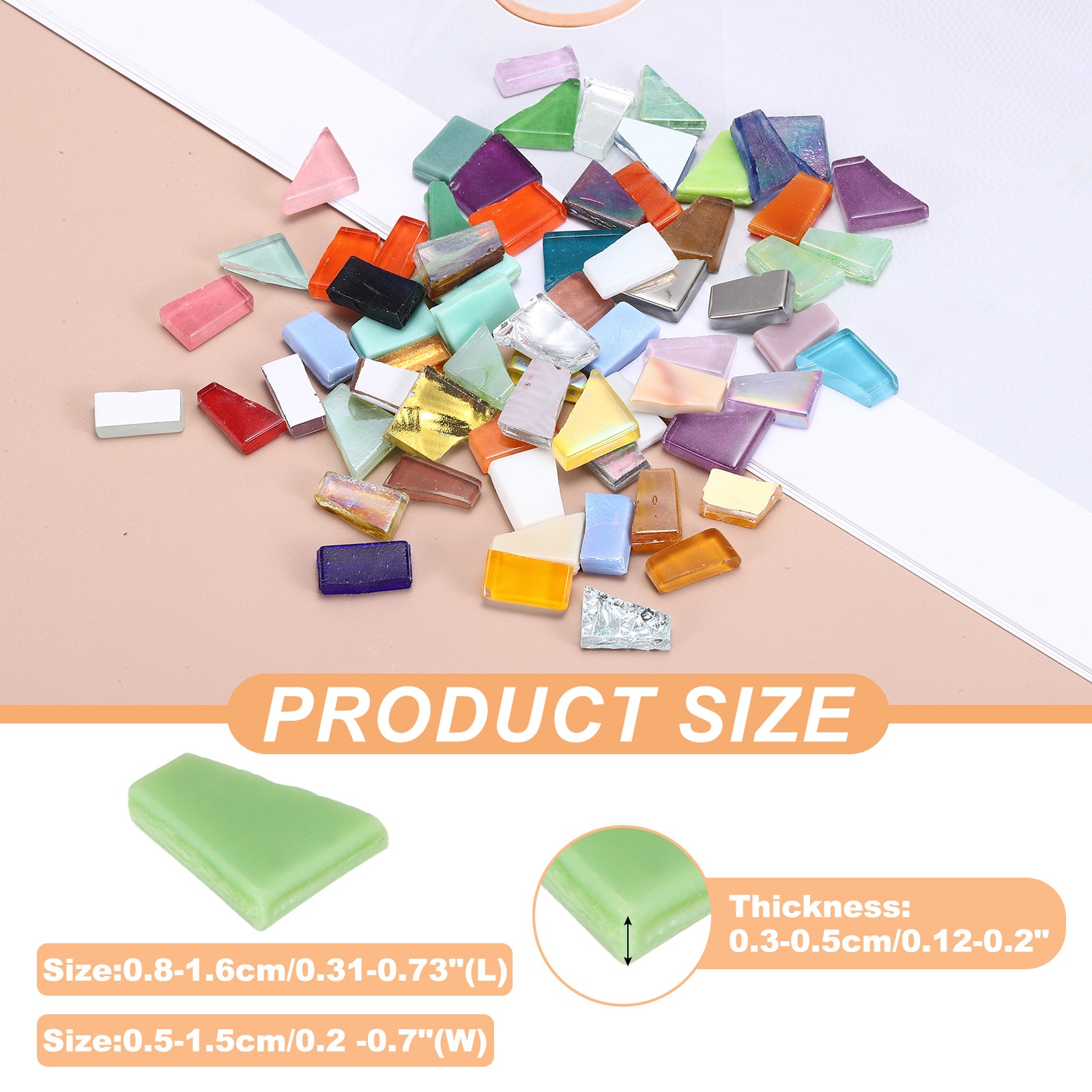 Irregular Glass Mosaic Tiles, 300G/0.7LB Stained Glass Sheets, Green Series