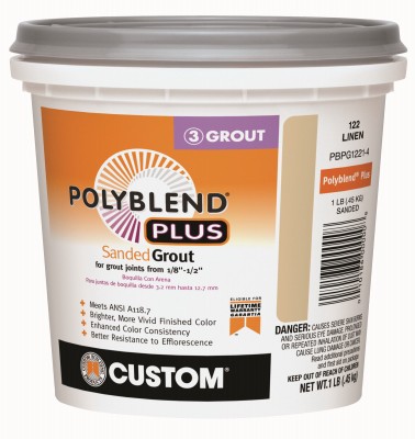 4 Pack – PolyBlend Plus Sanded Grout, Linen Color, 1 Lb. – PBPG1221-4