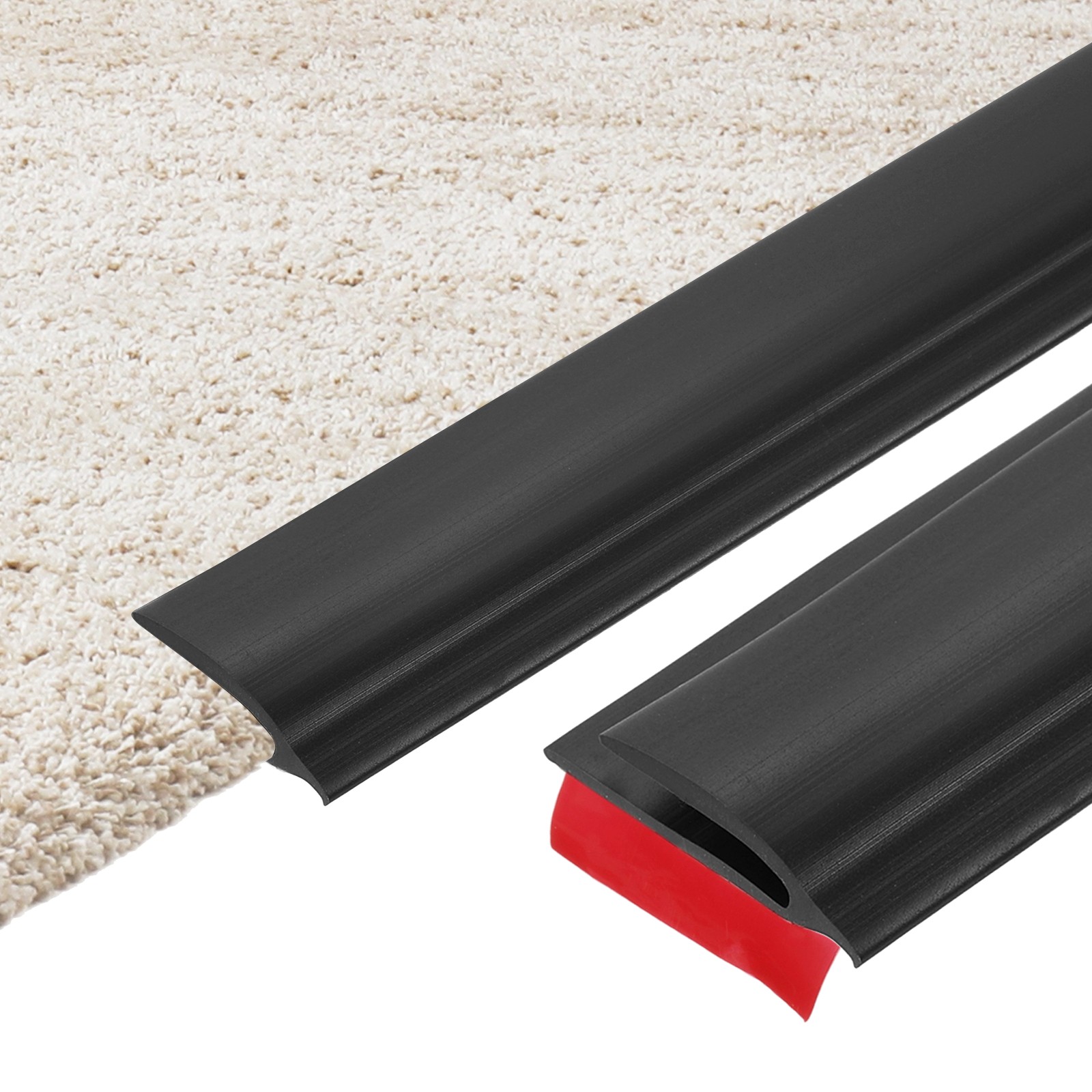 Self-adhesive carpet tape 4m x 3.2cm x 0.8cm, plastic cover, black