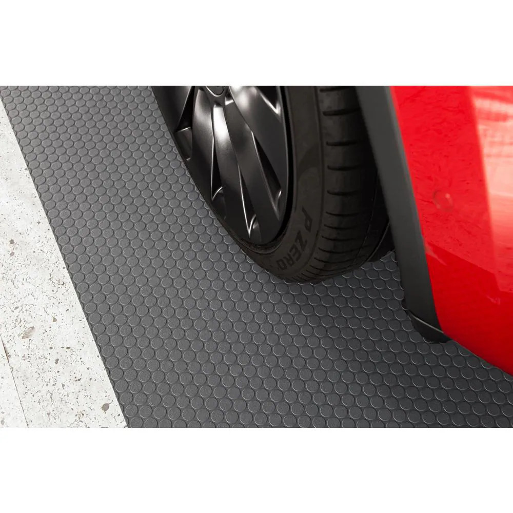 Small Coin 5 Ft. X 10 Ft. Slate Grey Commercial Grade Vinyl Garage Flooring Cove