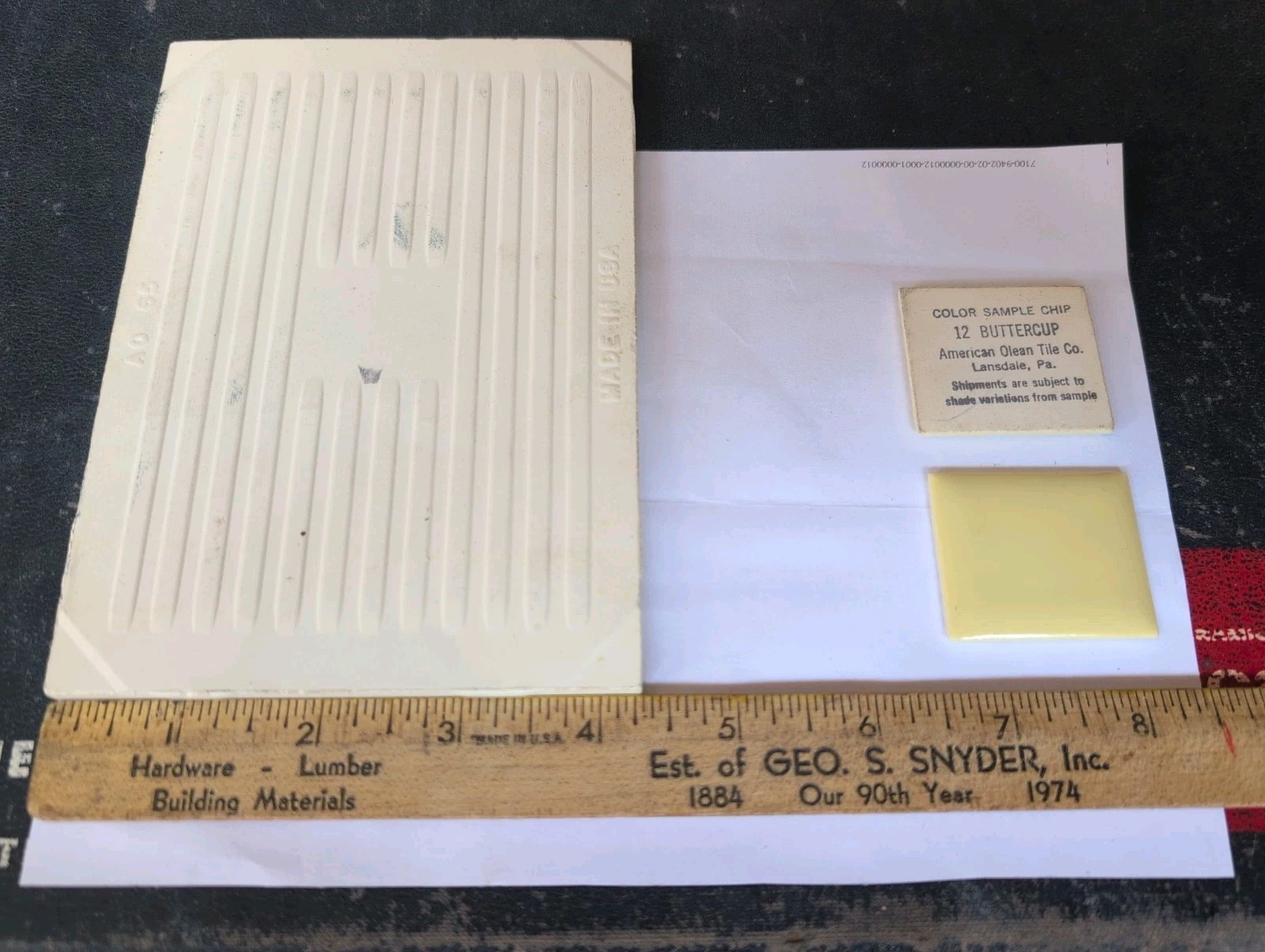 1 pc of American Olean Ceramic Tile 4-1/4″X6″ NEW Bright Buttercup Yellow Glossy