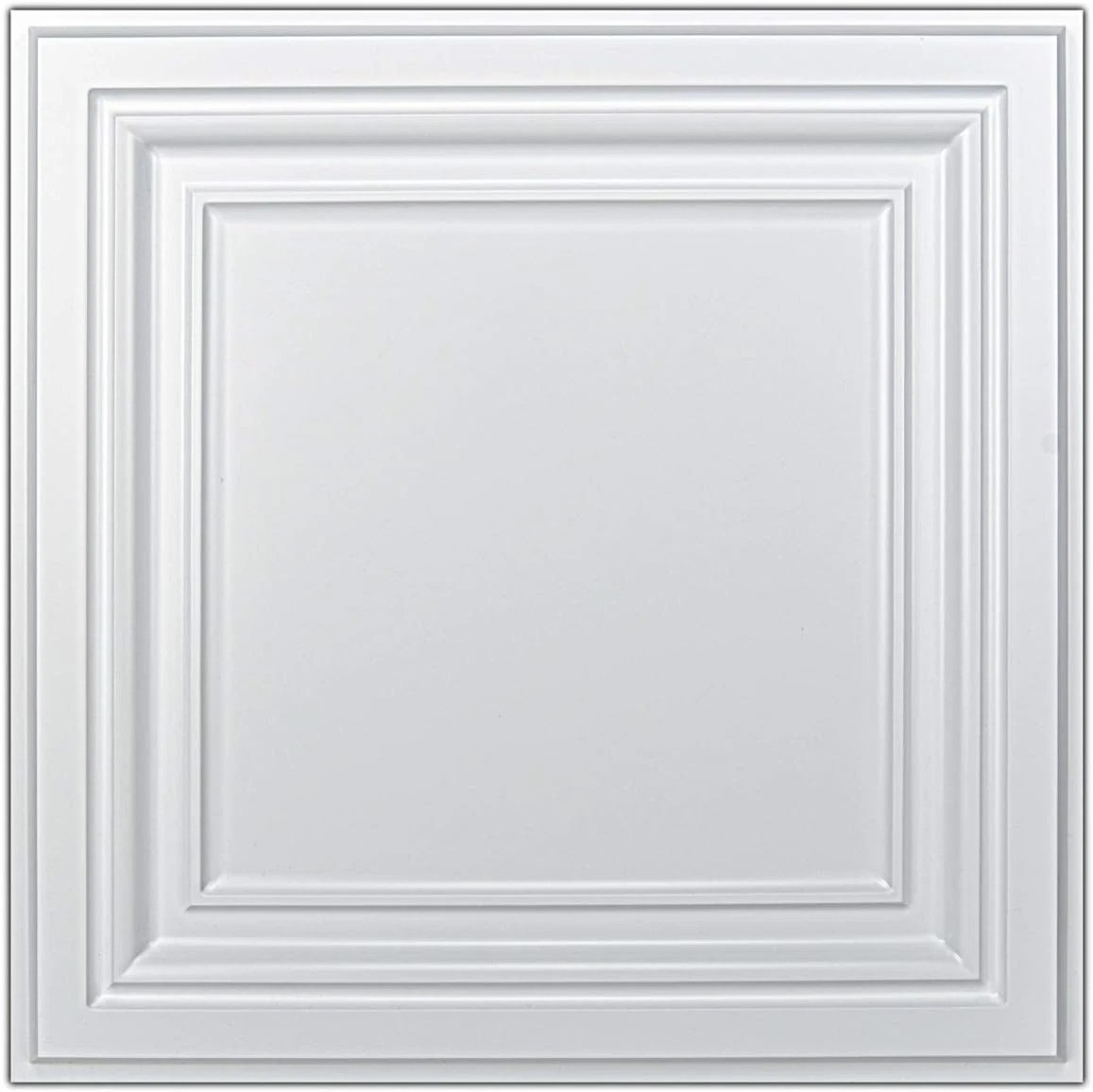 Modern White PVC Ceiling Tiles 2×2 12 Pack Waterproof Plastic Square Sheet