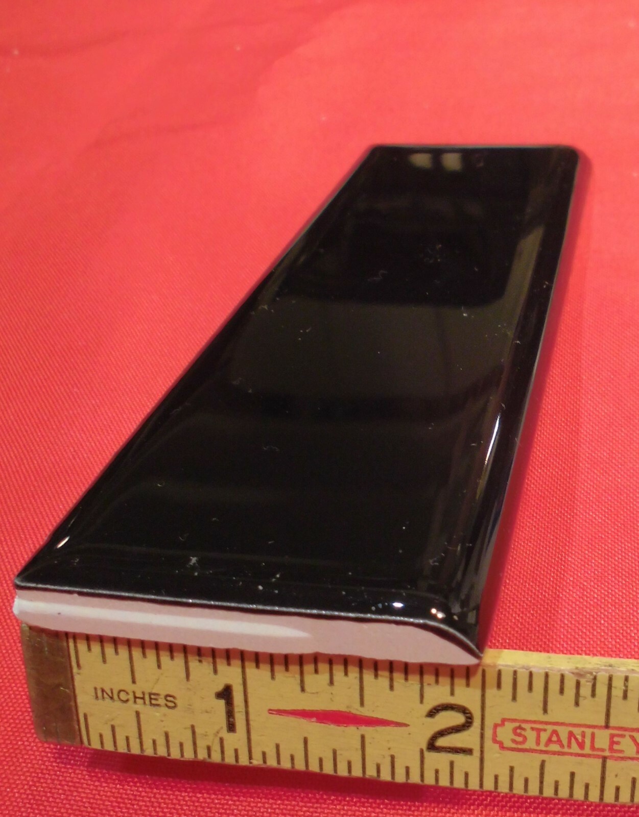 Black 2 x 6 in Ceramic Tile Bullnose Trim Edge 2×6 inch Subway by American Olean
