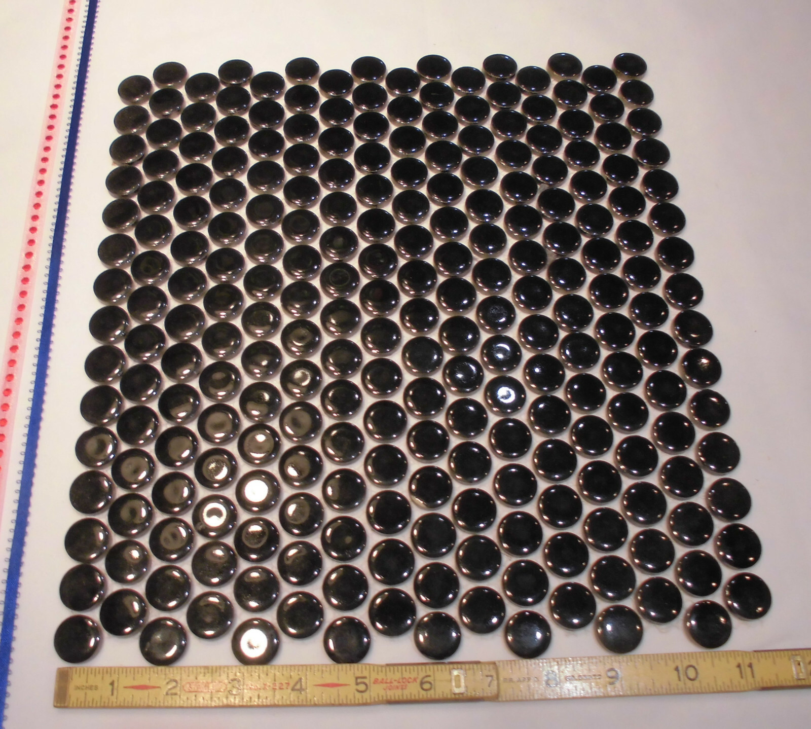 1 Sheet: Penny Round Black 12×13 Porcelain Mosaic Wall/Floor Tile; Backsplash