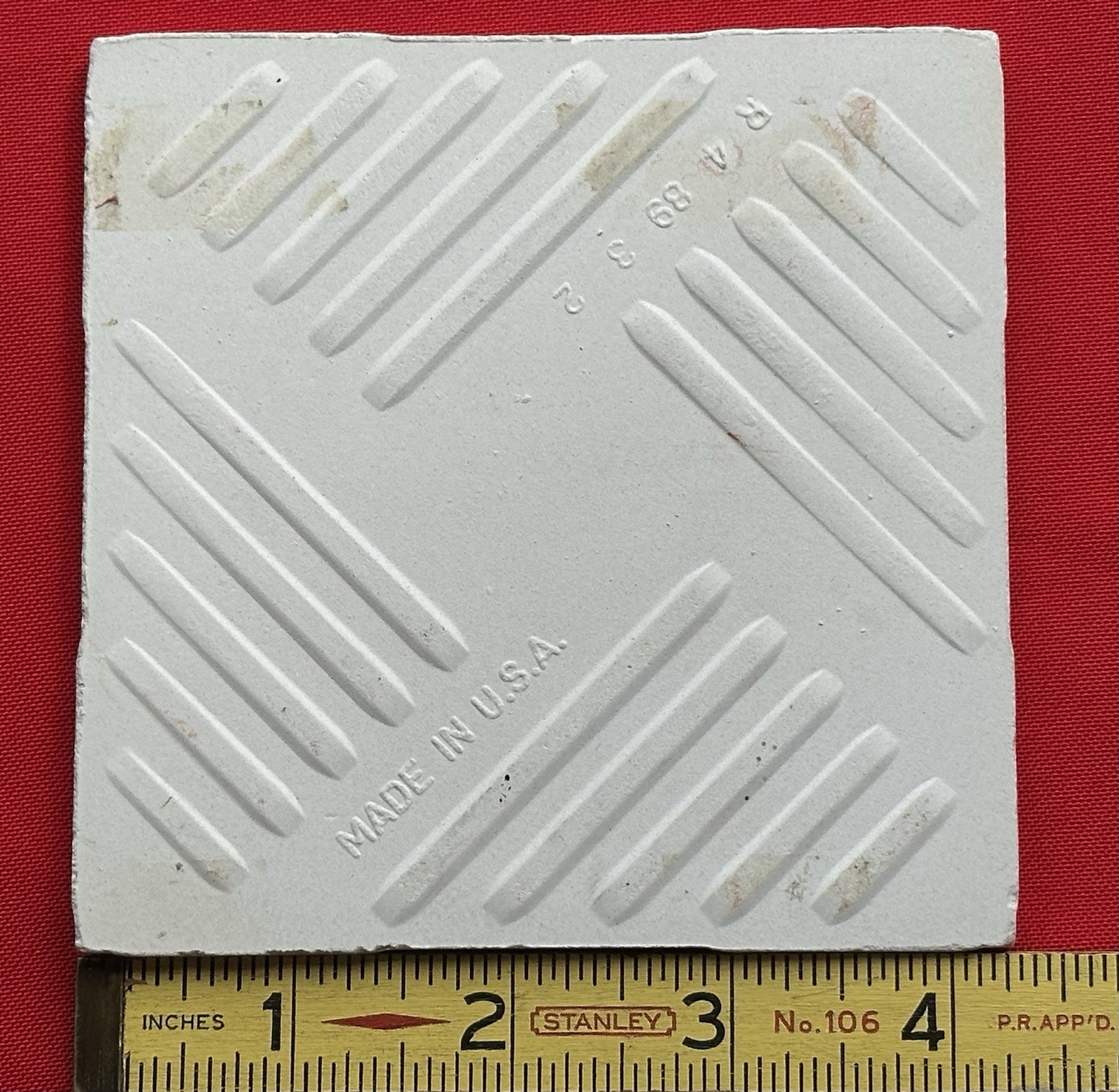 1 pc. Flaxseed: 4-1/4″ Glossy Ceramic Tile,