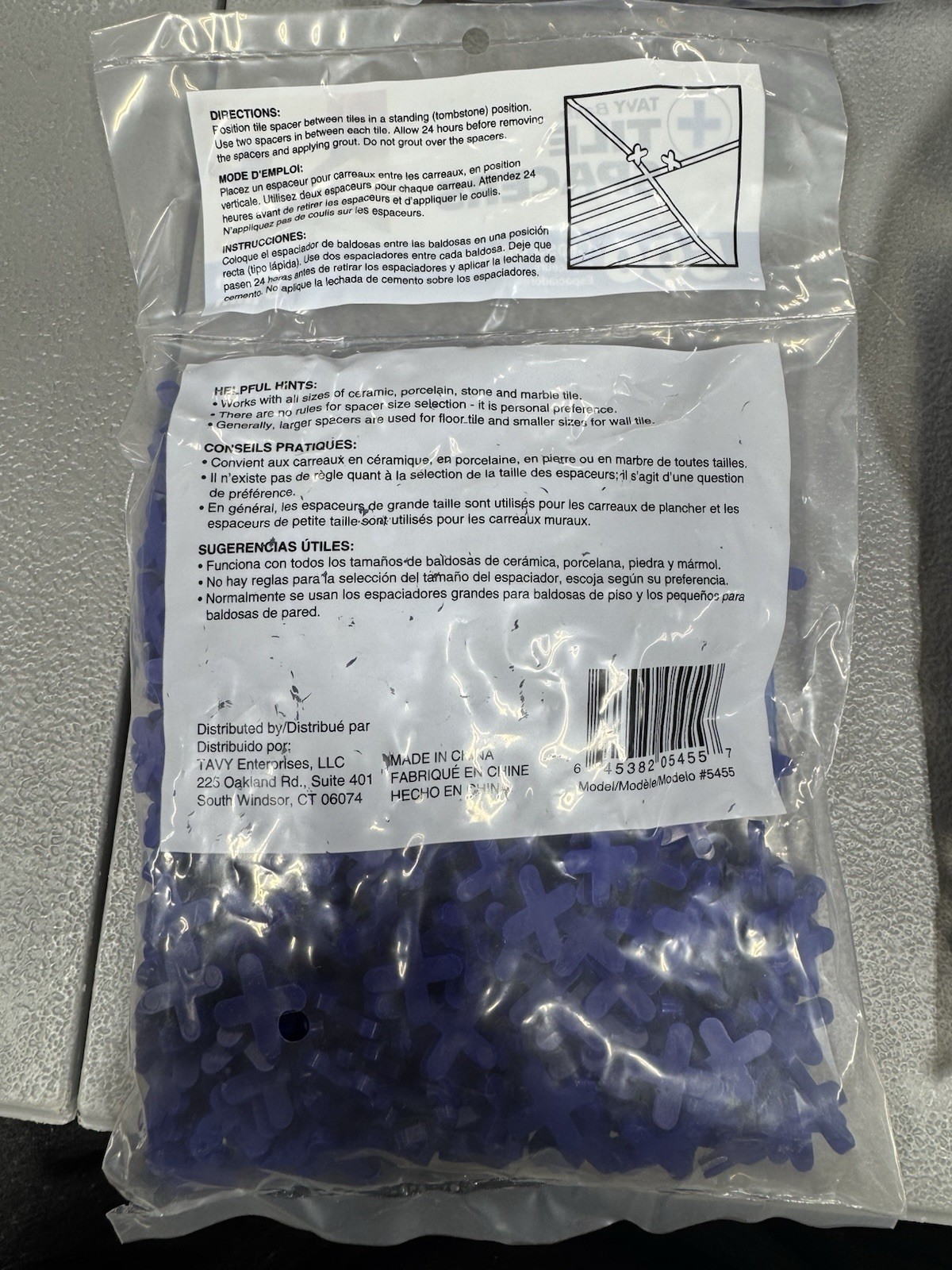 4 PACK of 500 Cross Plastic Tile Spacer TAVY Basix 3/16″ 5mm 2,000 TOTAL