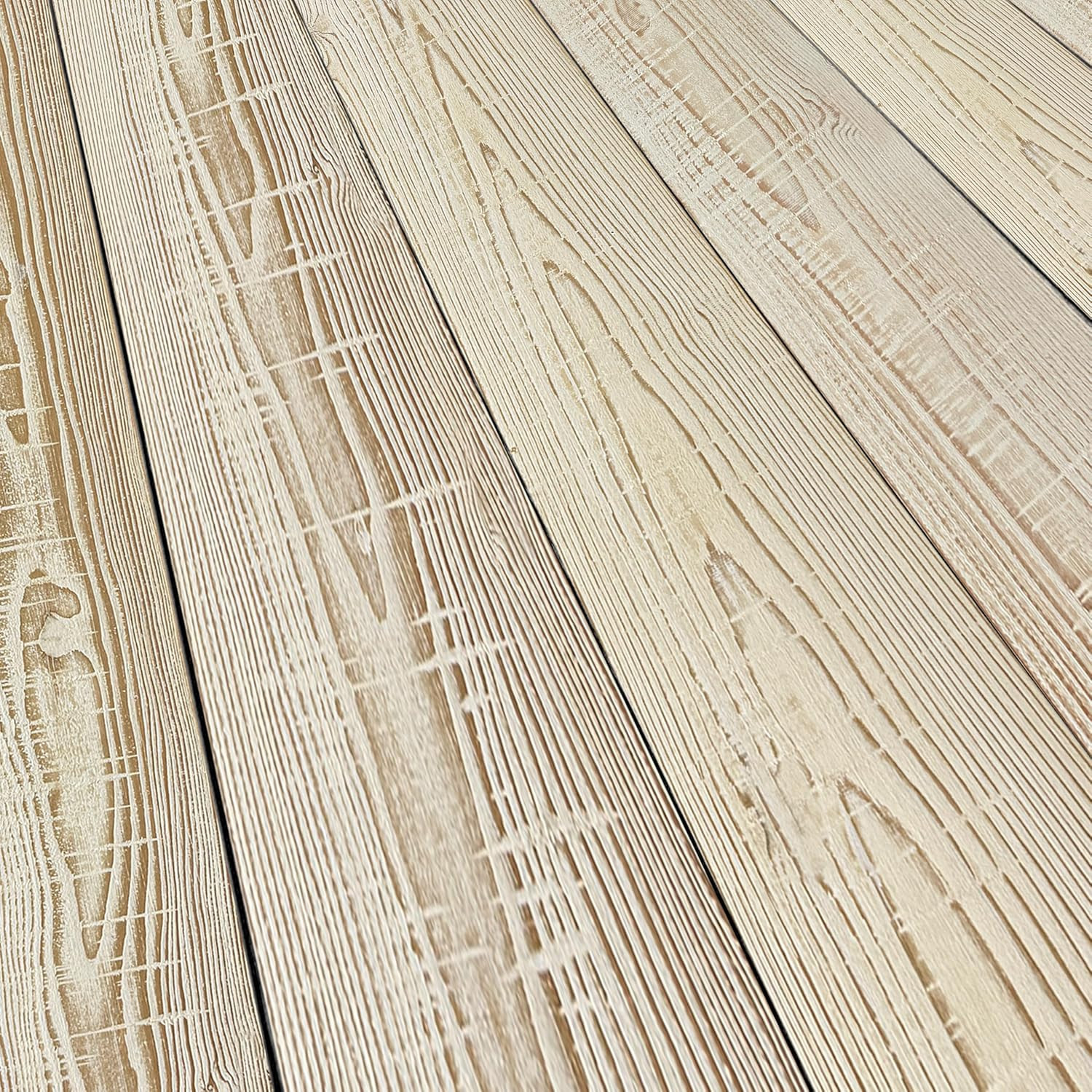 Real Wood Wall Planks – White Shiplap Boards – 5″ Peel and Stick – 10 Pieces – 1