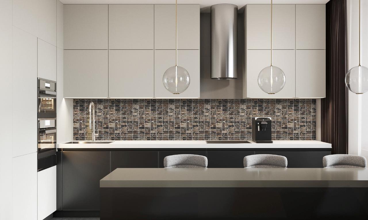 Simple Tile – Marble Mosaic Tile, “Nevada Collection” MM 3204 – Emperador Dark