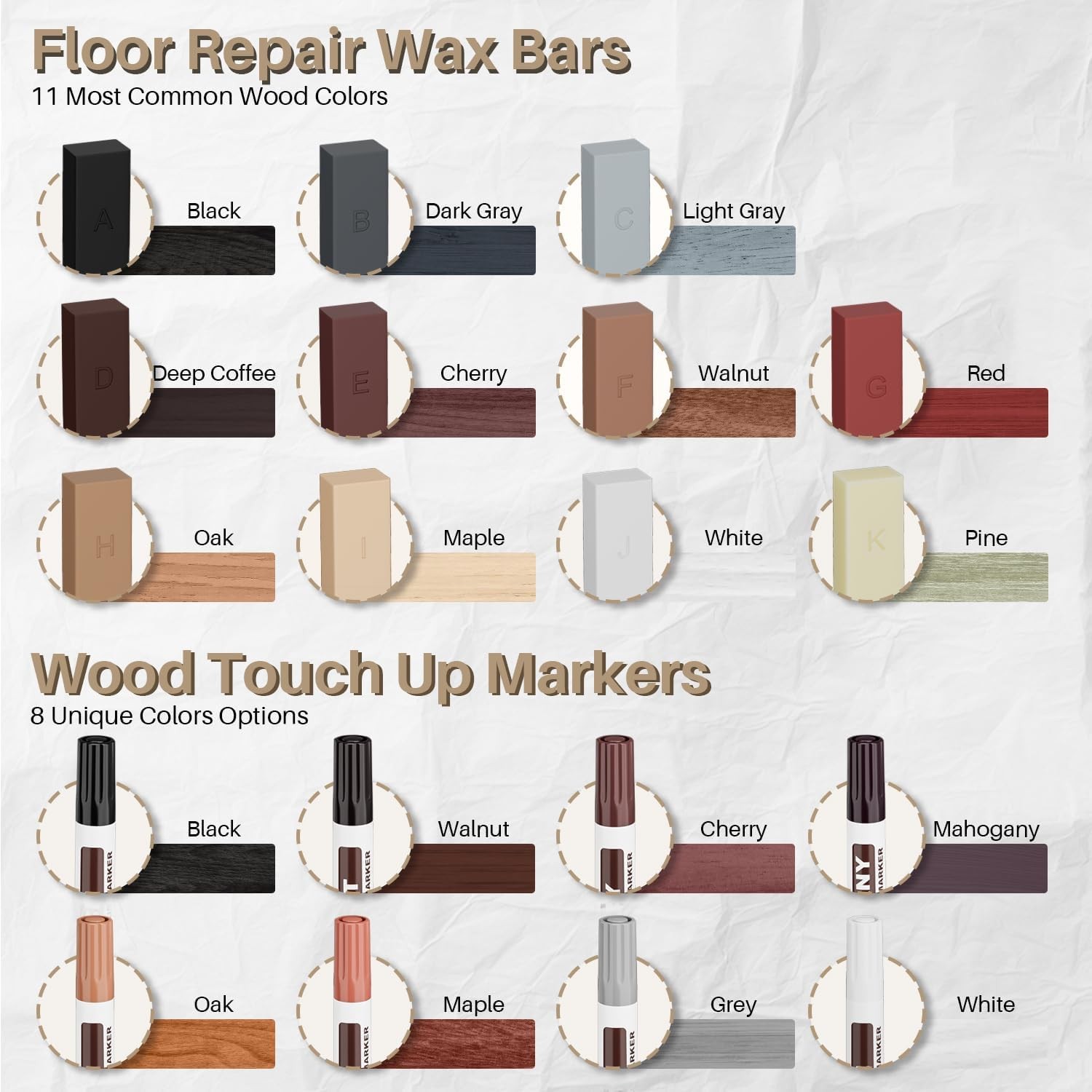 Laminate Floor Repair Kit, Wood Furniture Repair Kit with 11 Colors Hardwood