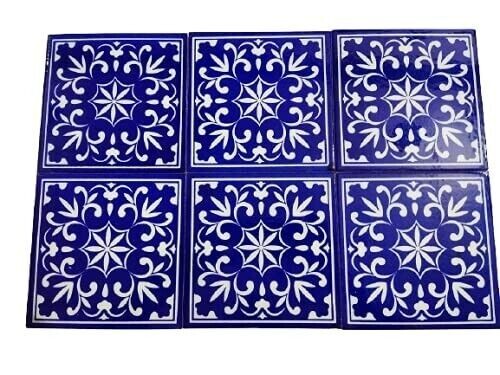 Set Of 10 Floral Kitchen Washroom Mosaic Furniture Tile Handmade Backsplash 6X6′