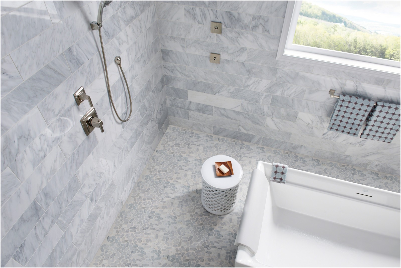 Ackland AKM-S-MA12X12PBT-CA Marvella – 12″ x 12″ Marble and – Timber Cut