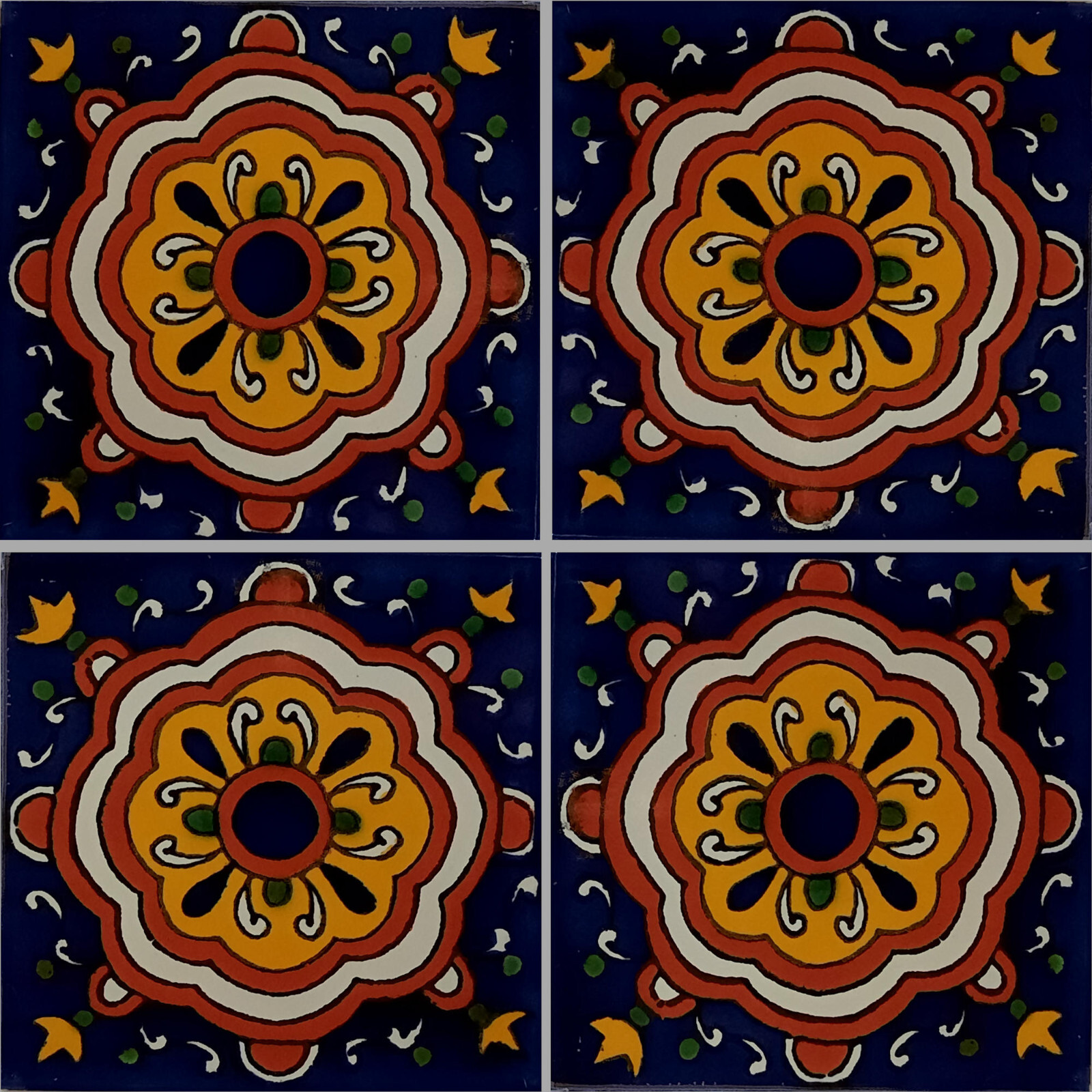 2″ x 2″ 36 pcs Full Cupula Mexican Clay Tile Handmade Talavera Backsplash Mosaic
