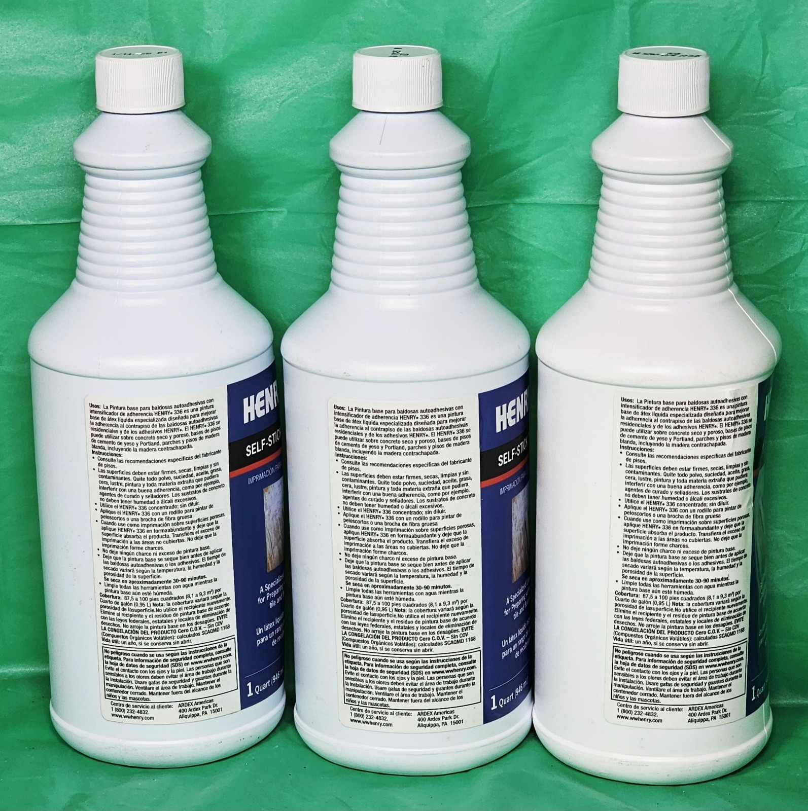 ***(Lot Of 3) Henry 336 Self-Stick Liquid Latex Tile Primer (1 Quart)***