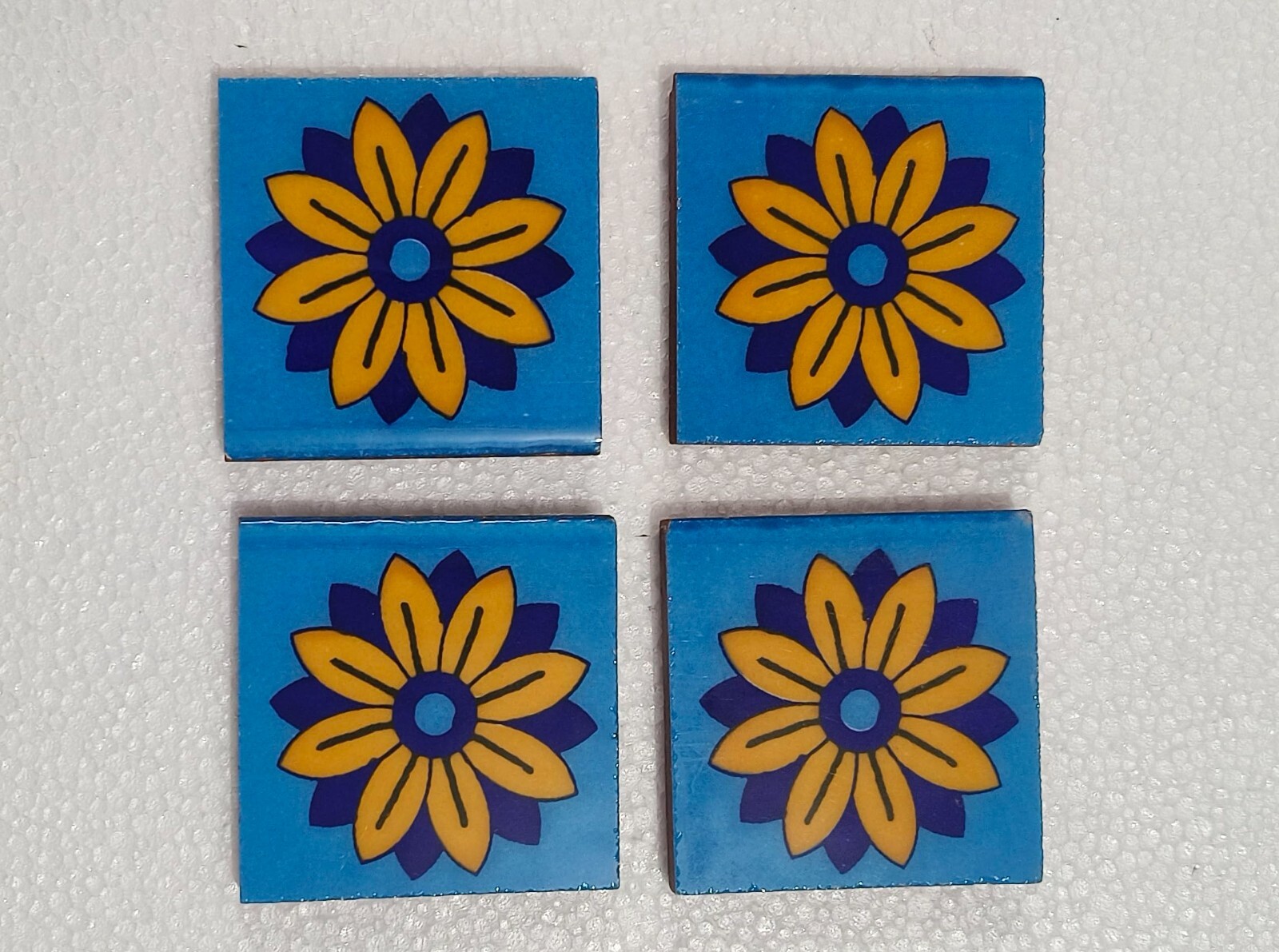 Interior Exterior Flooring Wall Ceramic Tile Mural Mosaic Floral Set of 28 Pcs.