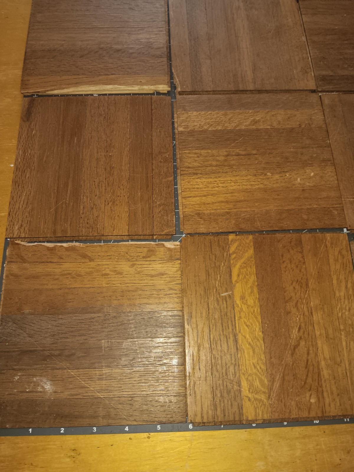 Reclaim VTG COLOR TILE Solid Oak Parquet Flooring 24 pieces = 6 SQ FT. OPTIONS!