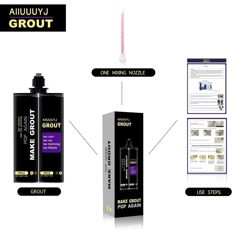Epoxy Grout Jet Black 13.5 fl oz ｜Water & Stain Resistant & Zero Maintenance｜…