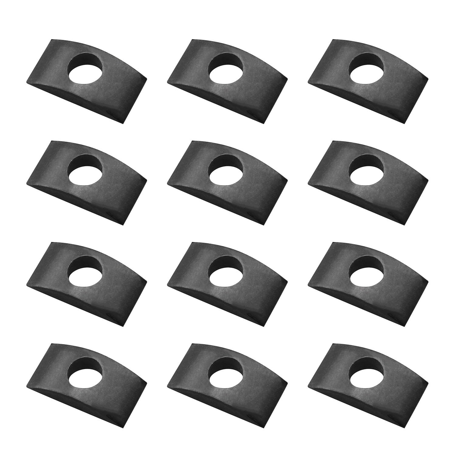 JCBIZ 12PCS Black M8 Solid Half Moon Nuts Washer 27mm x 14mm x 6.3mm, black