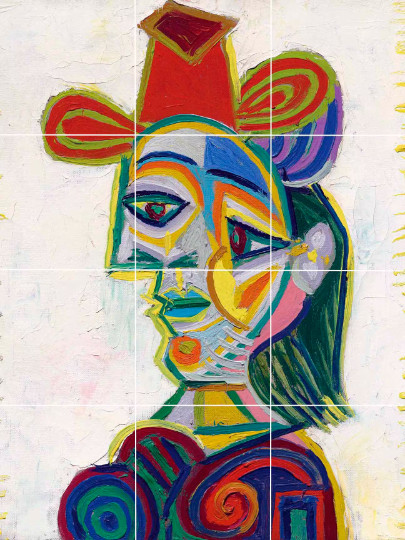 pablo picasso buste de femme ceramic tile mural backsplash