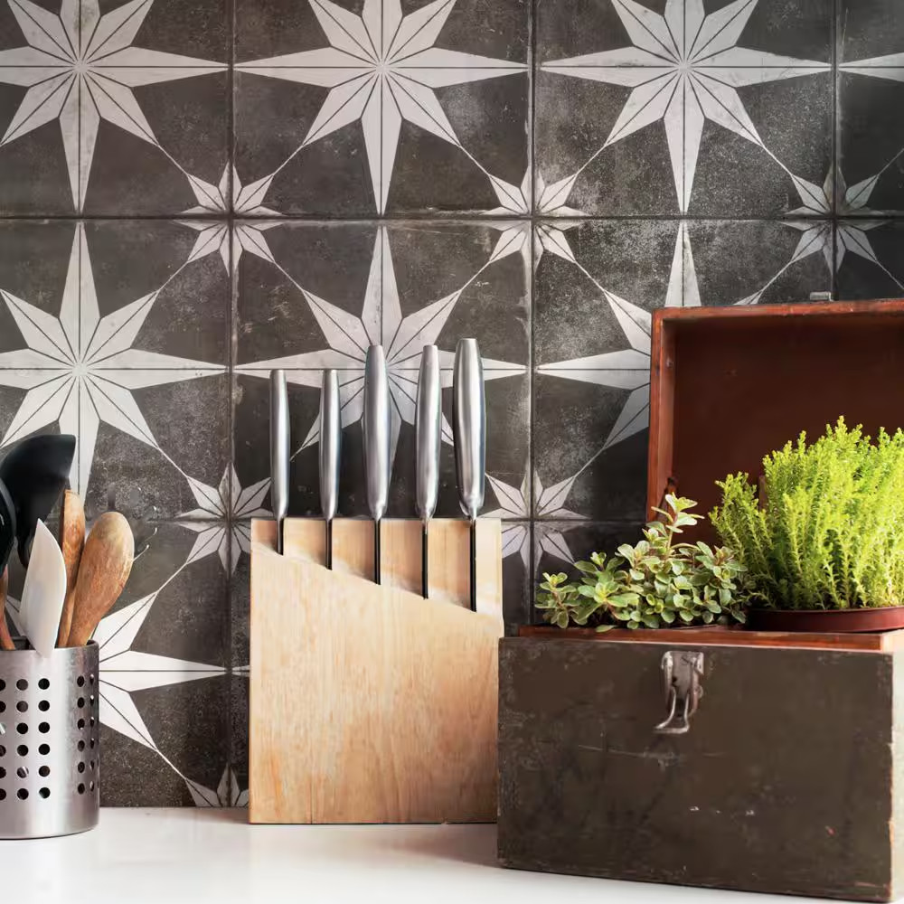 Kings Star Night 17-5/8 In. X 17-5/8 In. Ceramic Floor and Wall Tile (10.95 Sq.