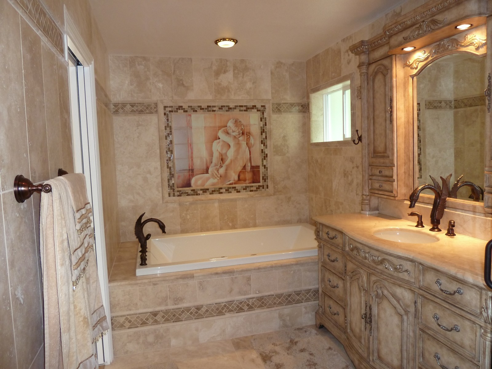 36 x 24 Art Rodin Kiss Mural Ceramic Backsplash Bath Tile #69