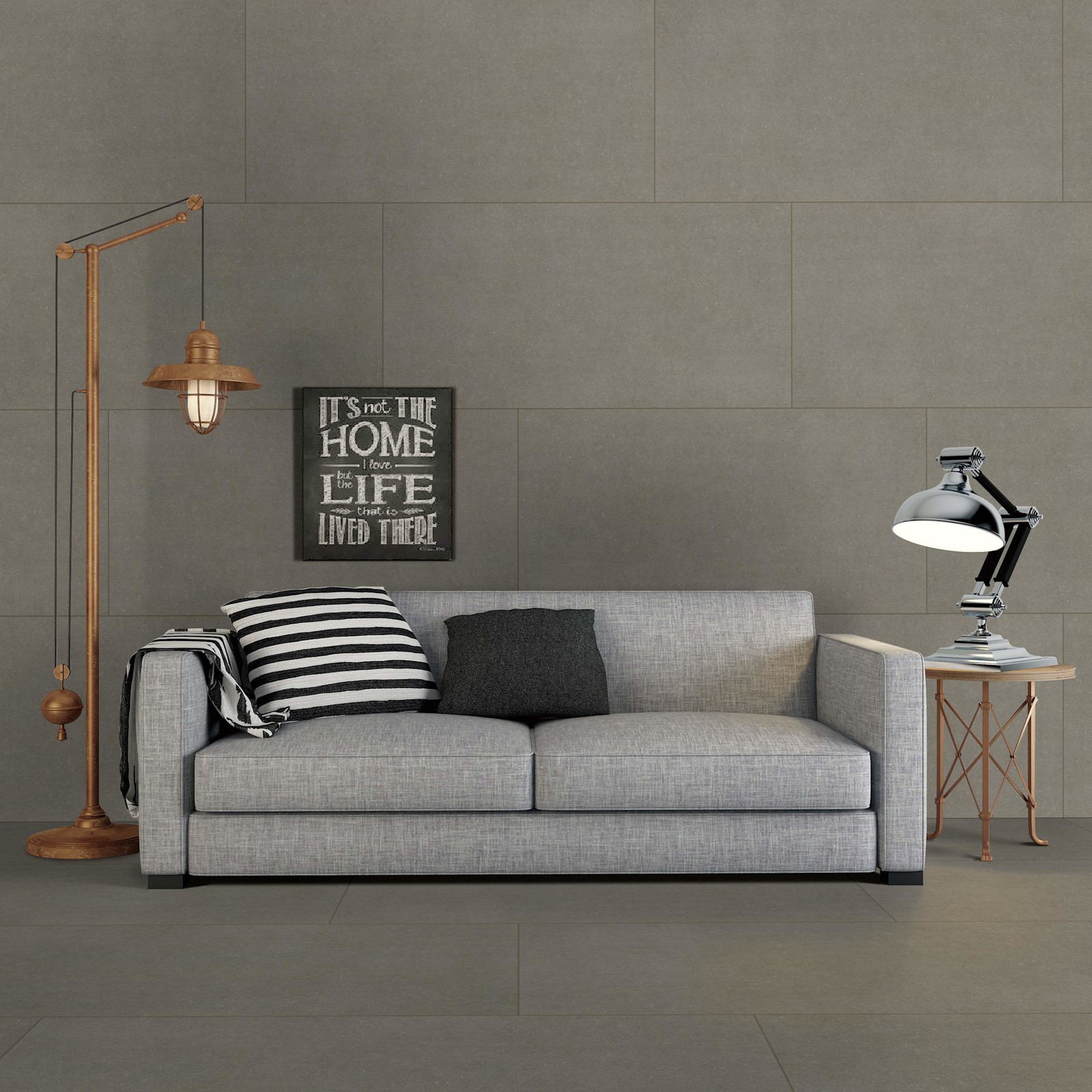 Ackland AKNPTBET24X48M-PL Betonica – 24″ x 48″ Porcelain Solid – Slate