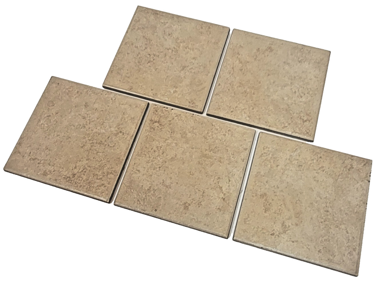Beige Ceramic Tiles 5.75″ x 5.75″ Rectified Edge (Lot of 5) Smooth Modern Finish