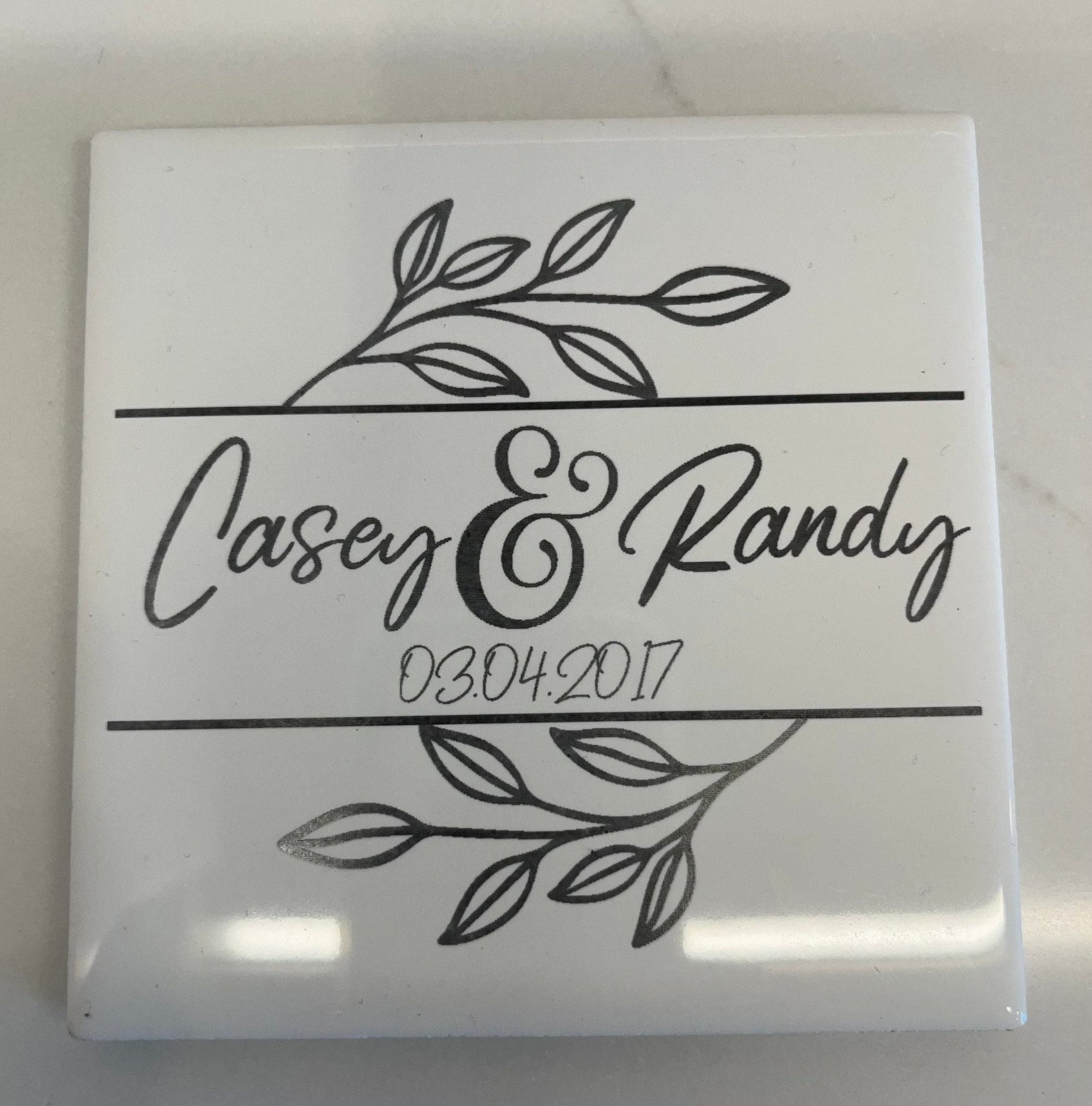 Personalized and Custom Laser Etched 4.25″x4.25″ Ceramic Tiles
