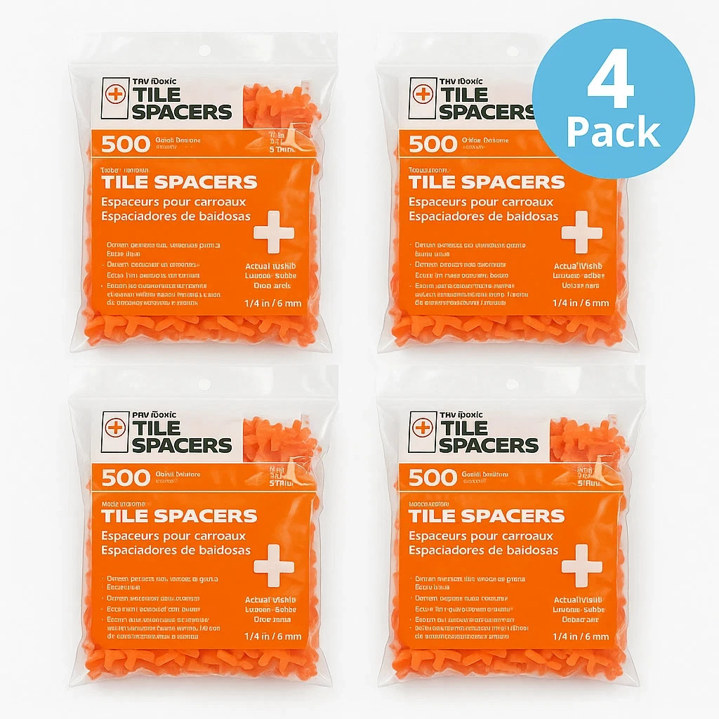 Tavy Basix Tile Spacers 1/4″ Orange 500/Bag 4 Pack New