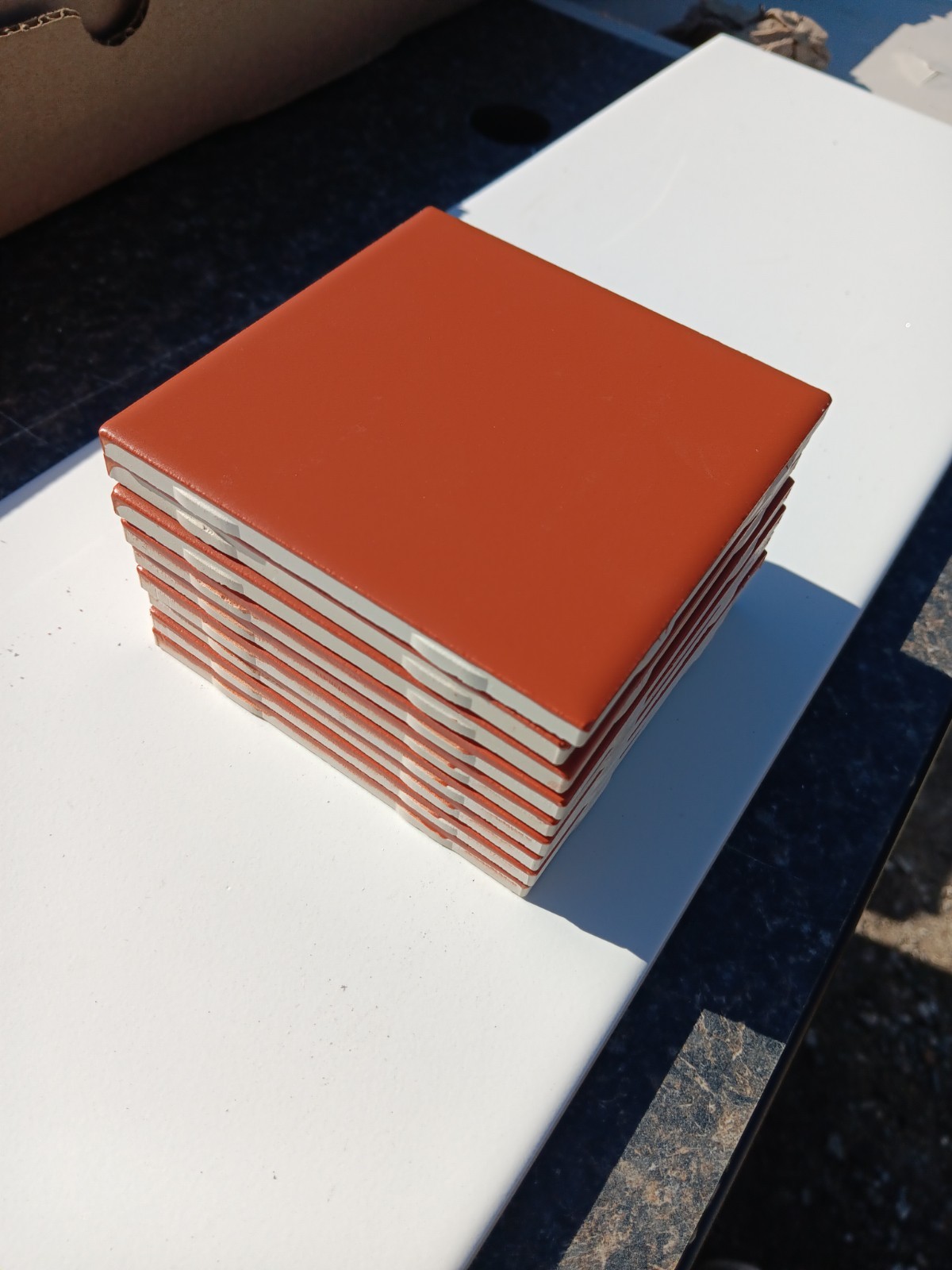 24 Tiles (3 ft²) – Matte Orange 4×4 Ceramic Subway Tile..Vintage/Retro