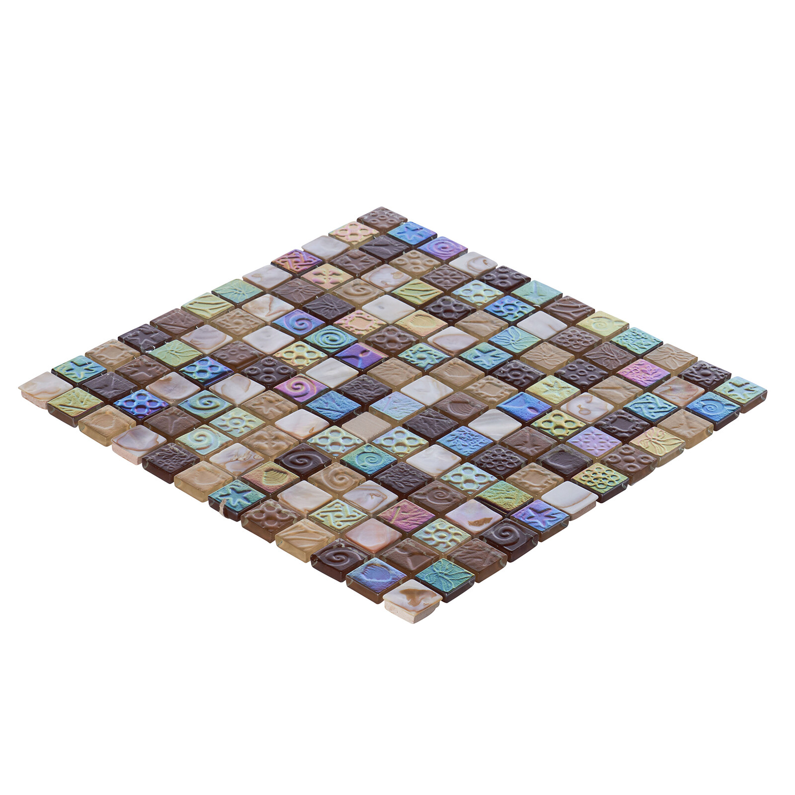 Brown Mother Of Pearl Sell Iridescent Glass Mosaic Tile Kitchen Bath Backsplash