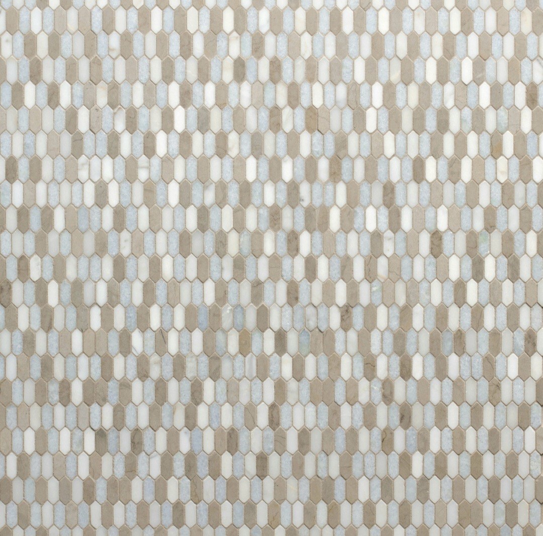 Marble Mosaic Tile Walker Zanger Tangent Hive Celeste 8.1 SF Hex Backsplash