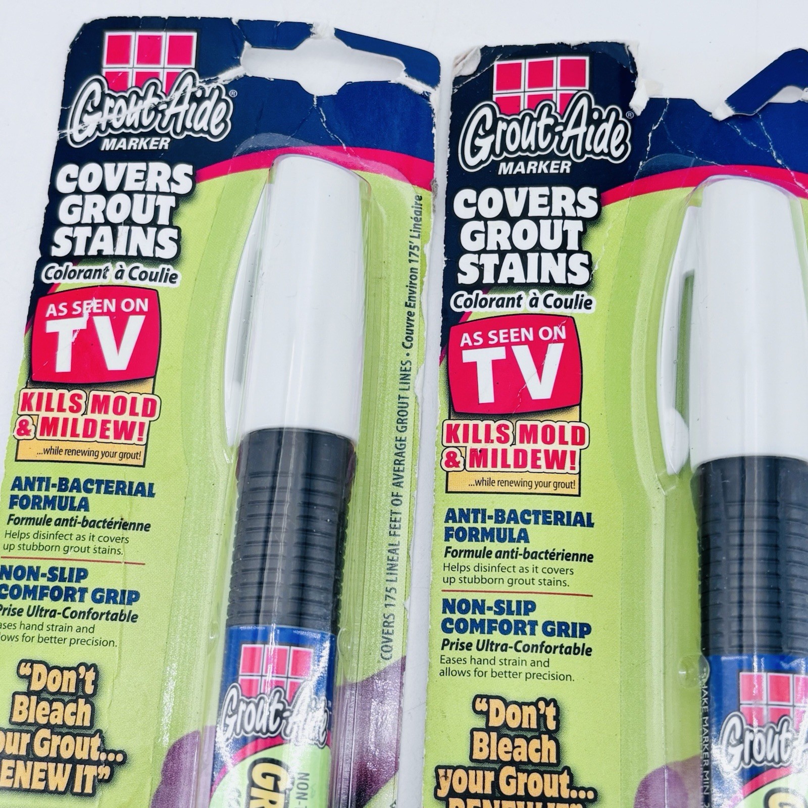 Grout-Aide Marker Covers Stains Anti-bacterial White As Seen on TV set/2