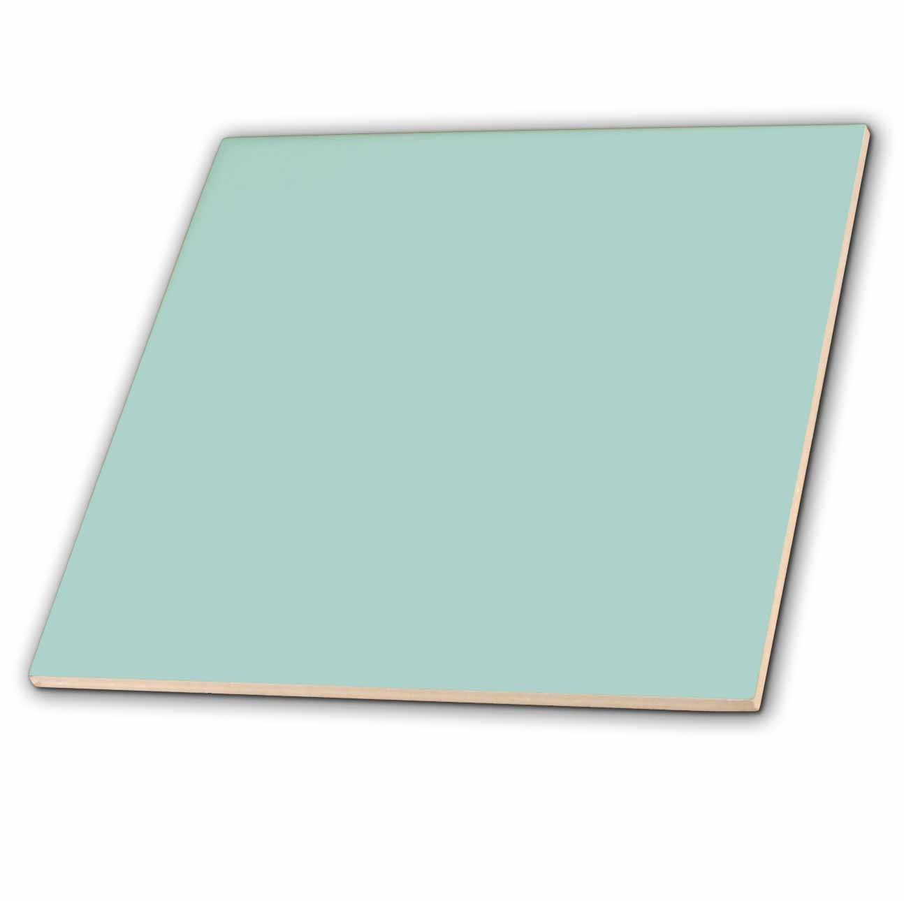 3dRose Plain Mint Blue Ceramic Tile Light Turquoise Gray Modern Pastel 6-Inch