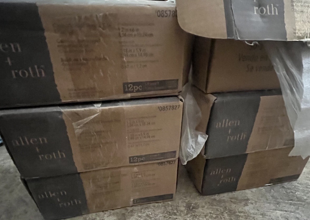 72 Pieces Allen + Roth Charcoal Gray Half Round Trim Tile #0857827 1.2 in X 6 in