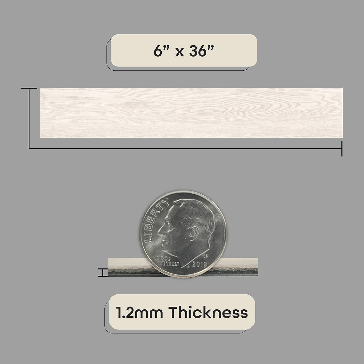 Self-Adhesive Vinyl Floor Tiles – 60-Pack White Oak Planks for Easy DIY