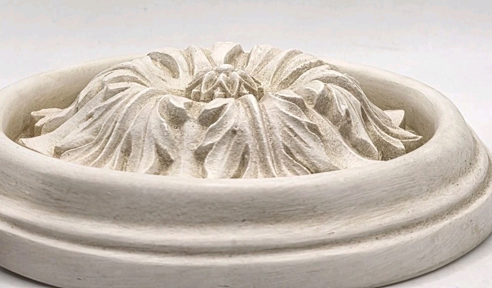 Plaster Rosette Modern Renaissance Raised Rellief 5-3/4″D Wall Hang