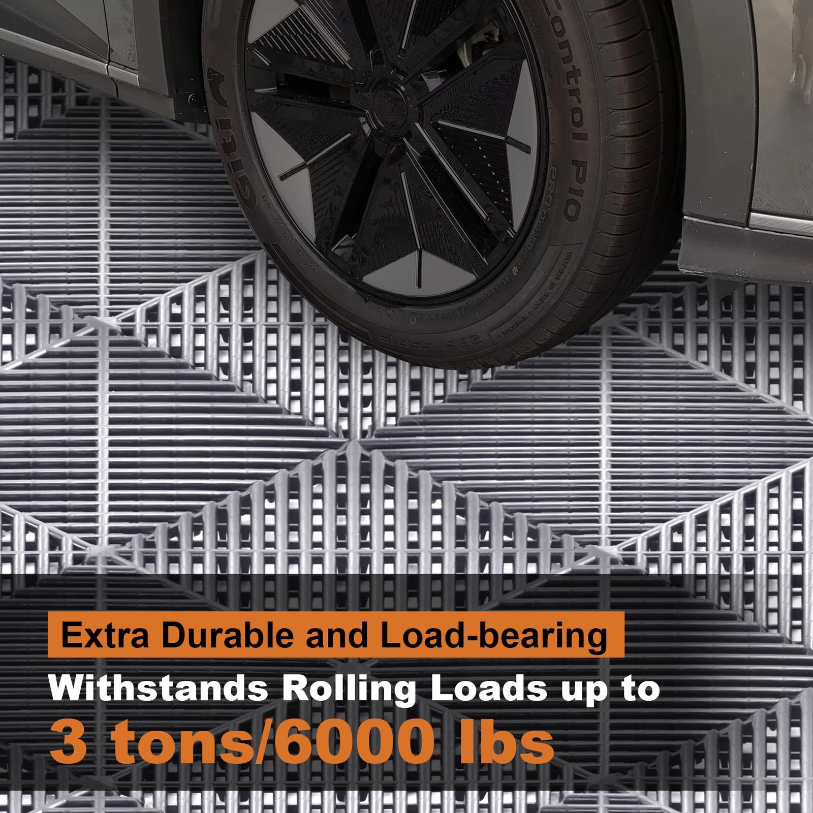 40 Packs Interlocking Garage Floor Tiles Vented Water Drainage 15.75×15.75”