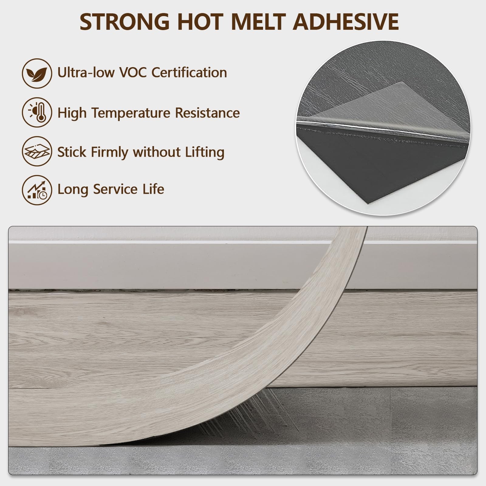 Peel and Stick Floor Tile, 36-Pack 36″x 6″ Gray Wood Grain Sticky Tiles, Wate…